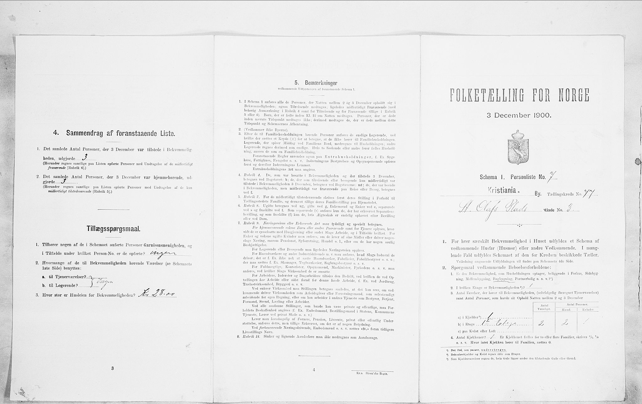 SAO, 1900 census for Kristiania, 1900, p. 90162