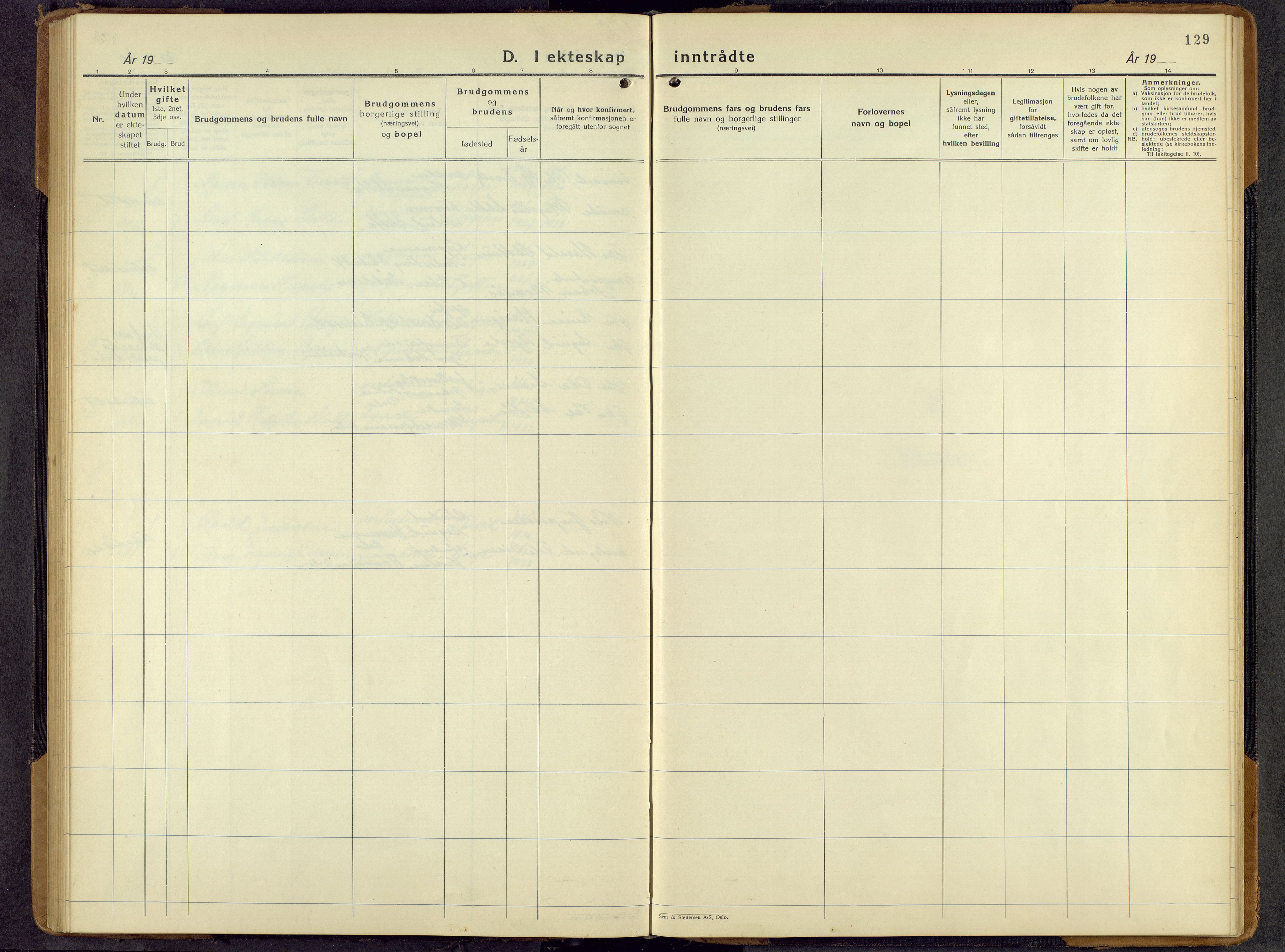 Lesja prestekontor, SAH/PREST-068/H/Ha/Hab/L0011: Parish register (copy) no. 11, 1932-1960, p. 129