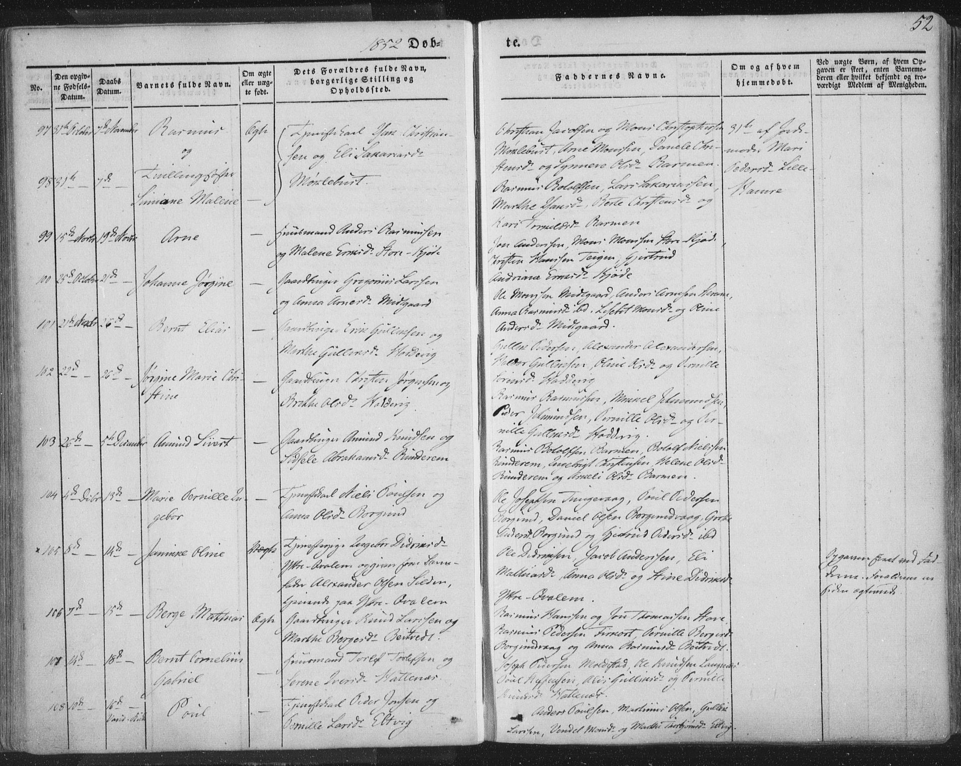 Selje sokneprestembete, AV/SAB-A-99938/H/Ha/Haa/Haaa: Parish register (official) no. A 10, 1844-1858, p. 52
