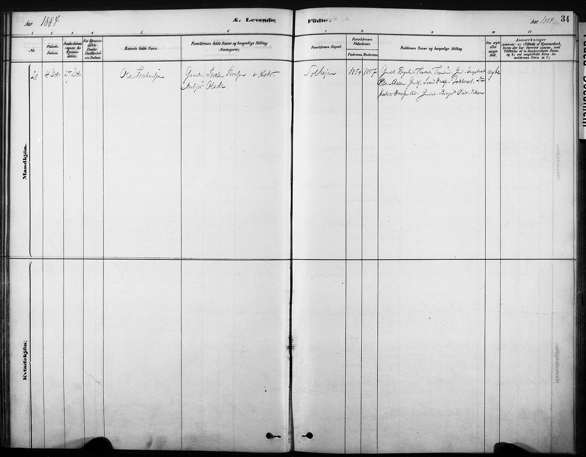 Nore kirkebøker, SAKO/A-238/F/Fb/L0001: Parish register (official) no. II 1, 1878-1886, p. 34