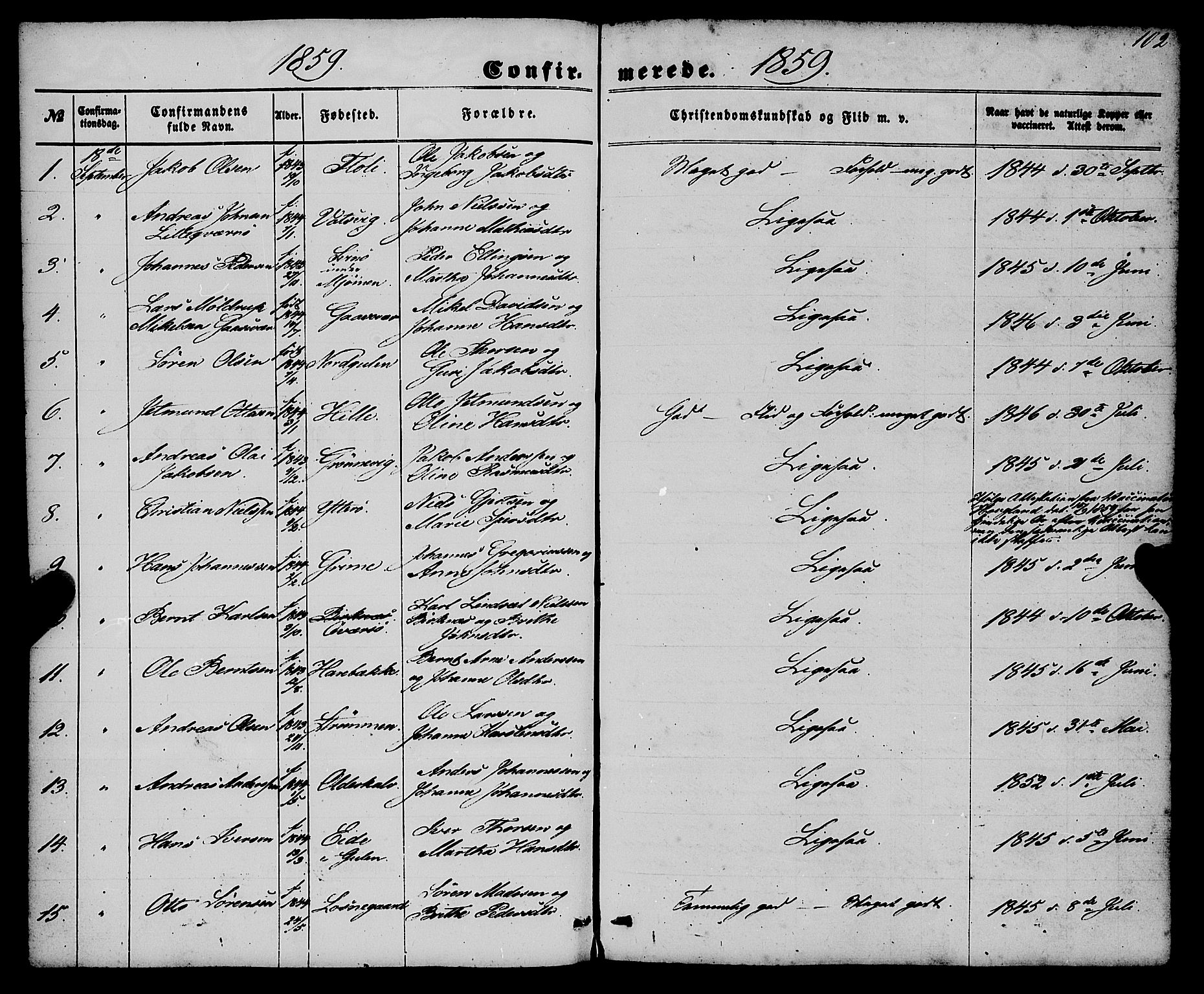 Gulen sokneprestembete, SAB/A-80201/H/Haa/Haaa/L0022: Parish register (official) no. A 22, 1859-1869, p. 102