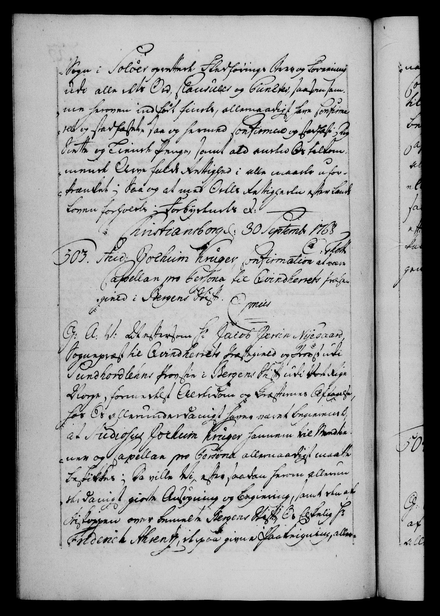 Danske Kanselli 1572-1799, AV/RA-EA-3023/F/Fc/Fca/Fcaa/L0043: Norske registre, 1766-1768, p. 733b