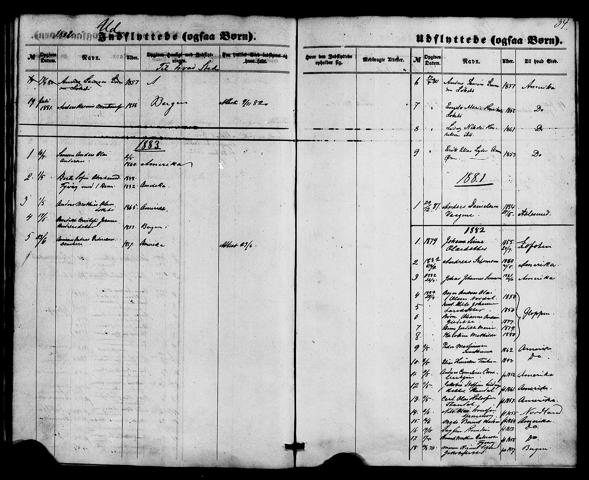 Kinn sokneprestembete, AV/SAB-A-80801/H/Haa/Haaa/L0015: Parish register (official) no. A 15, 1860-1883, p. 34