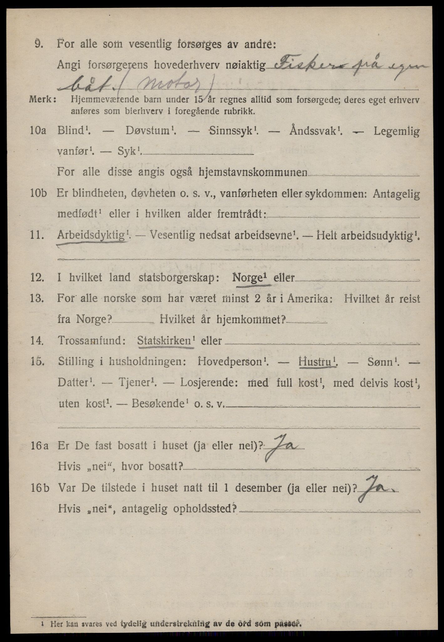 SAT, 1920 census for Vatne, 1920, p. 1433