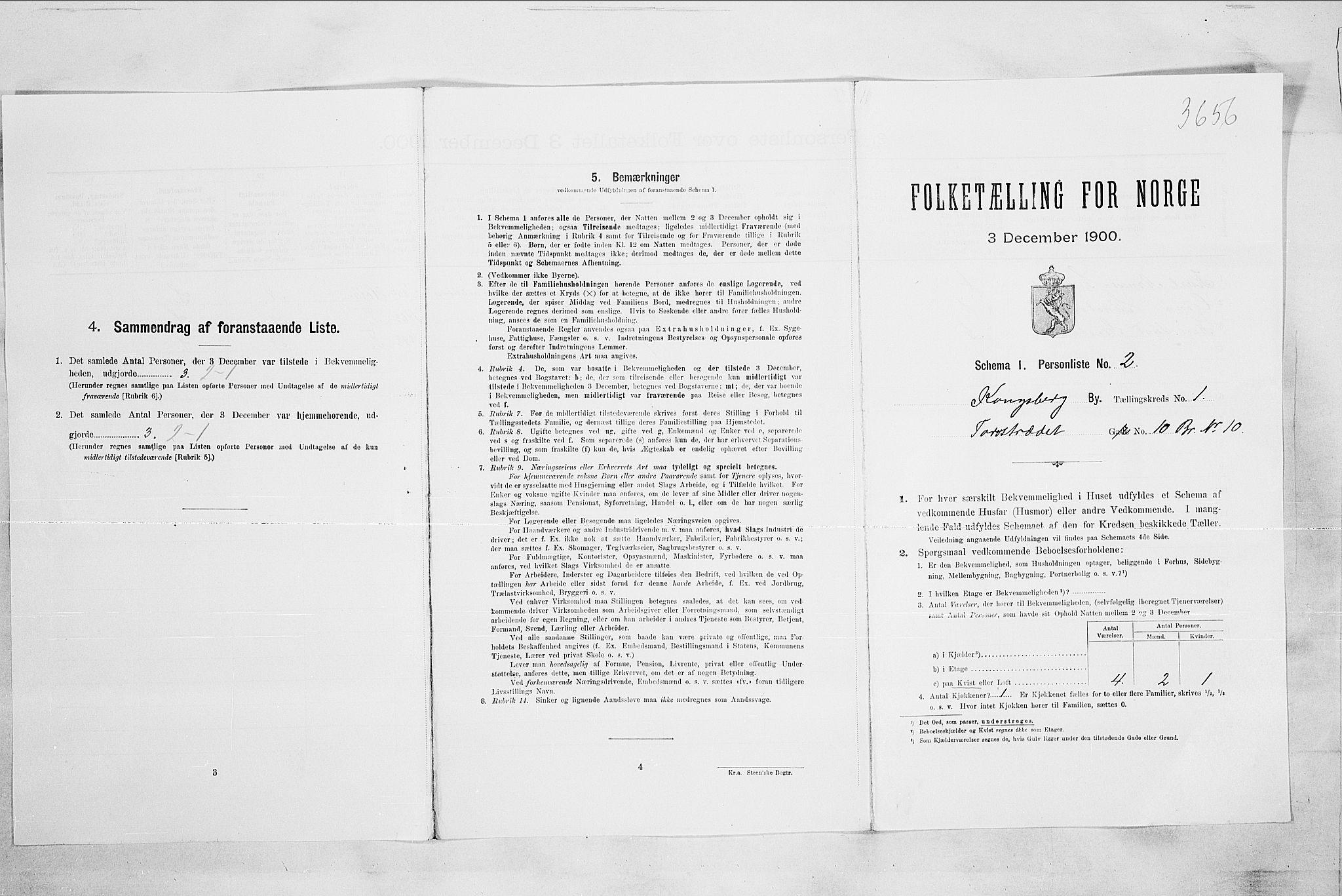 RA, 1900 census for Kongsberg, 1900, p. 78
