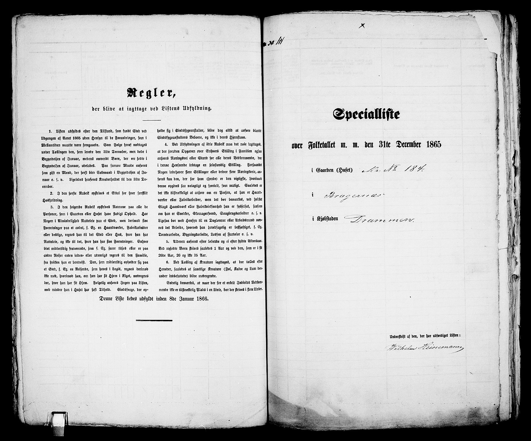 RA, 1865 census for Bragernes in Drammen, 1865, p. 388