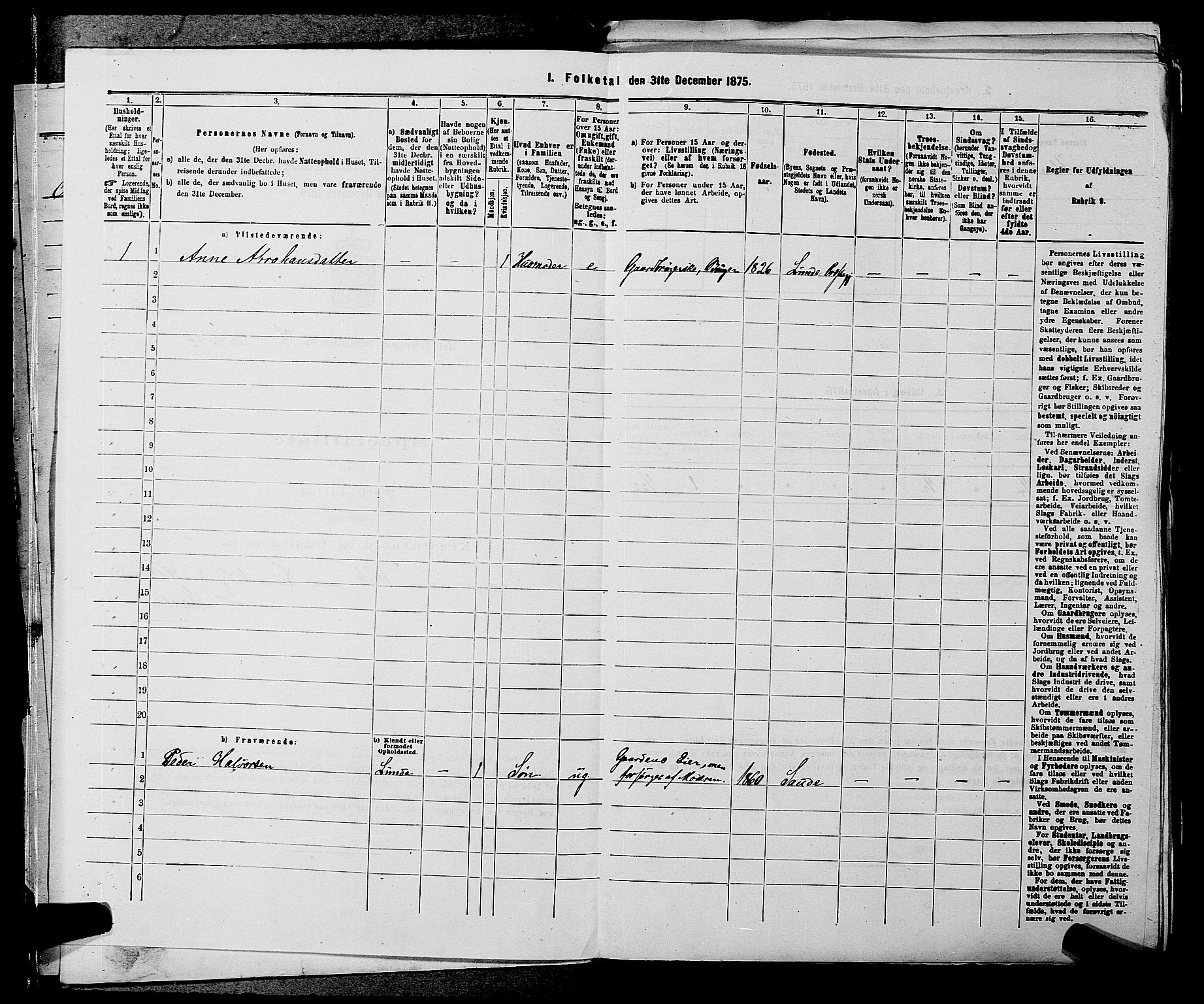 SAKO, 1875 census for 0822P Sauherad, 1875, p. 832