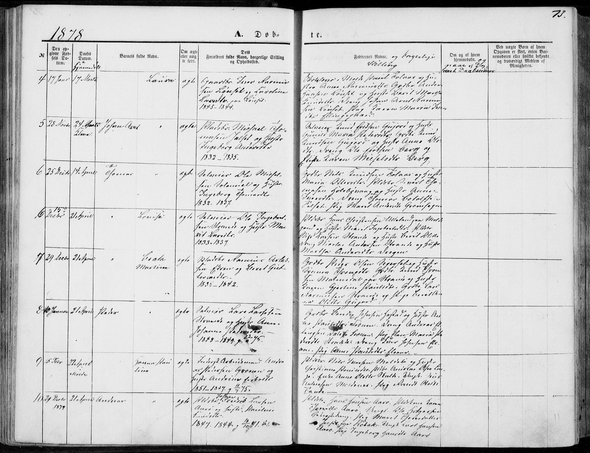 Ministerialprotokoller, klokkerbøker og fødselsregistre - Møre og Romsdal, AV/SAT-A-1454/555/L0655: Parish register (official) no. 555A05, 1869-1886, p. 73