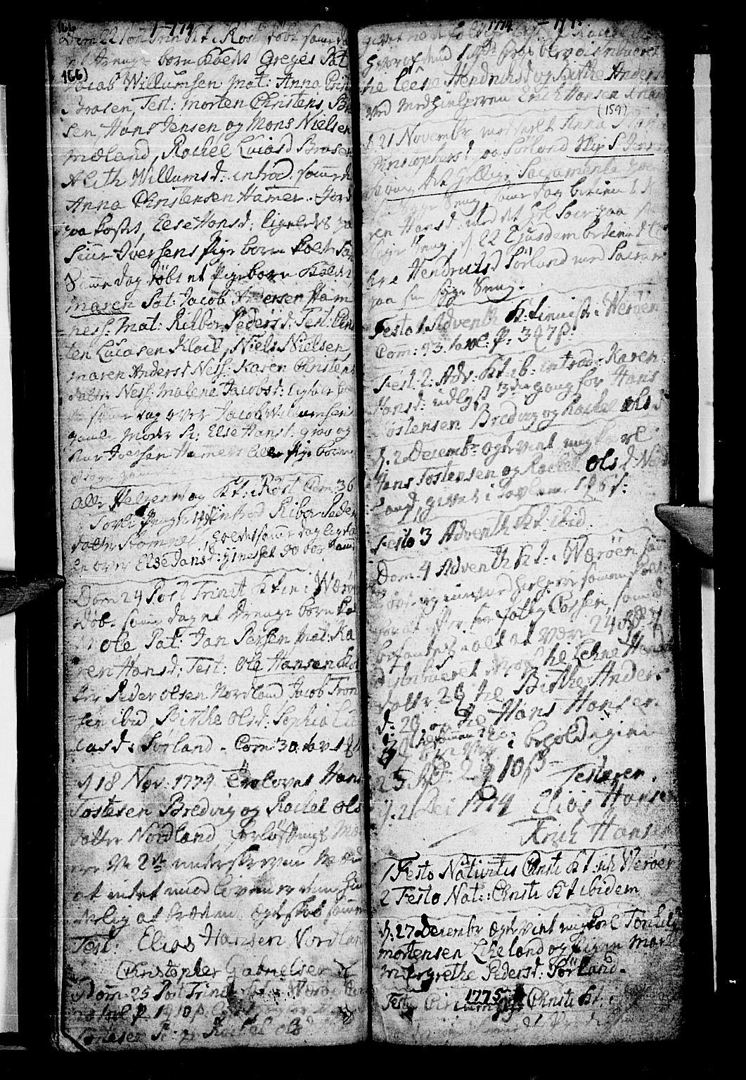 Ministerialprotokoller, klokkerbøker og fødselsregistre - Nordland, AV/SAT-A-1459/807/L0118: Parish register (official) no. 807A01, 1752-1798, p. 166-167