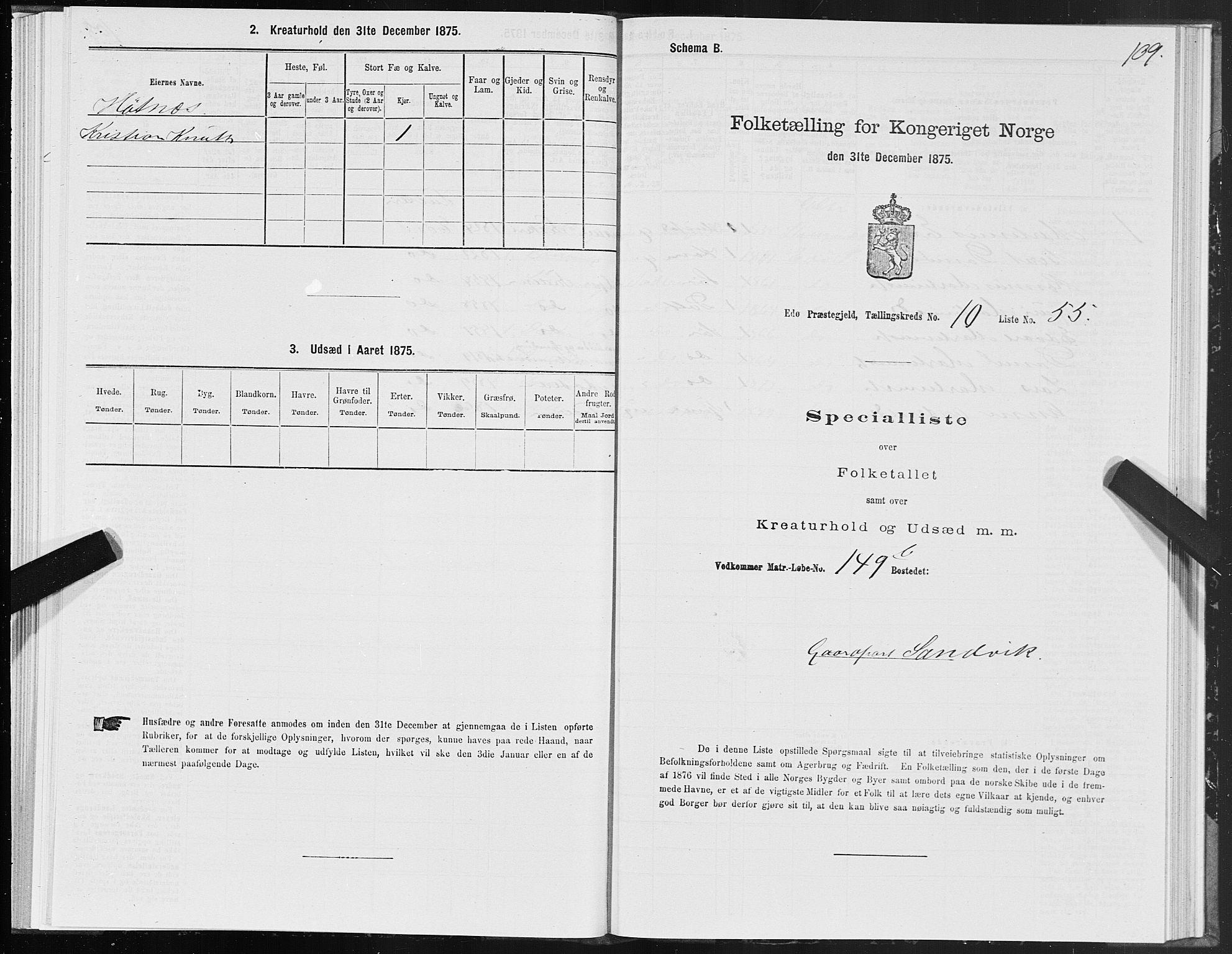 SAT, 1875 census for 1573P Edøy, 1875, p. 5109