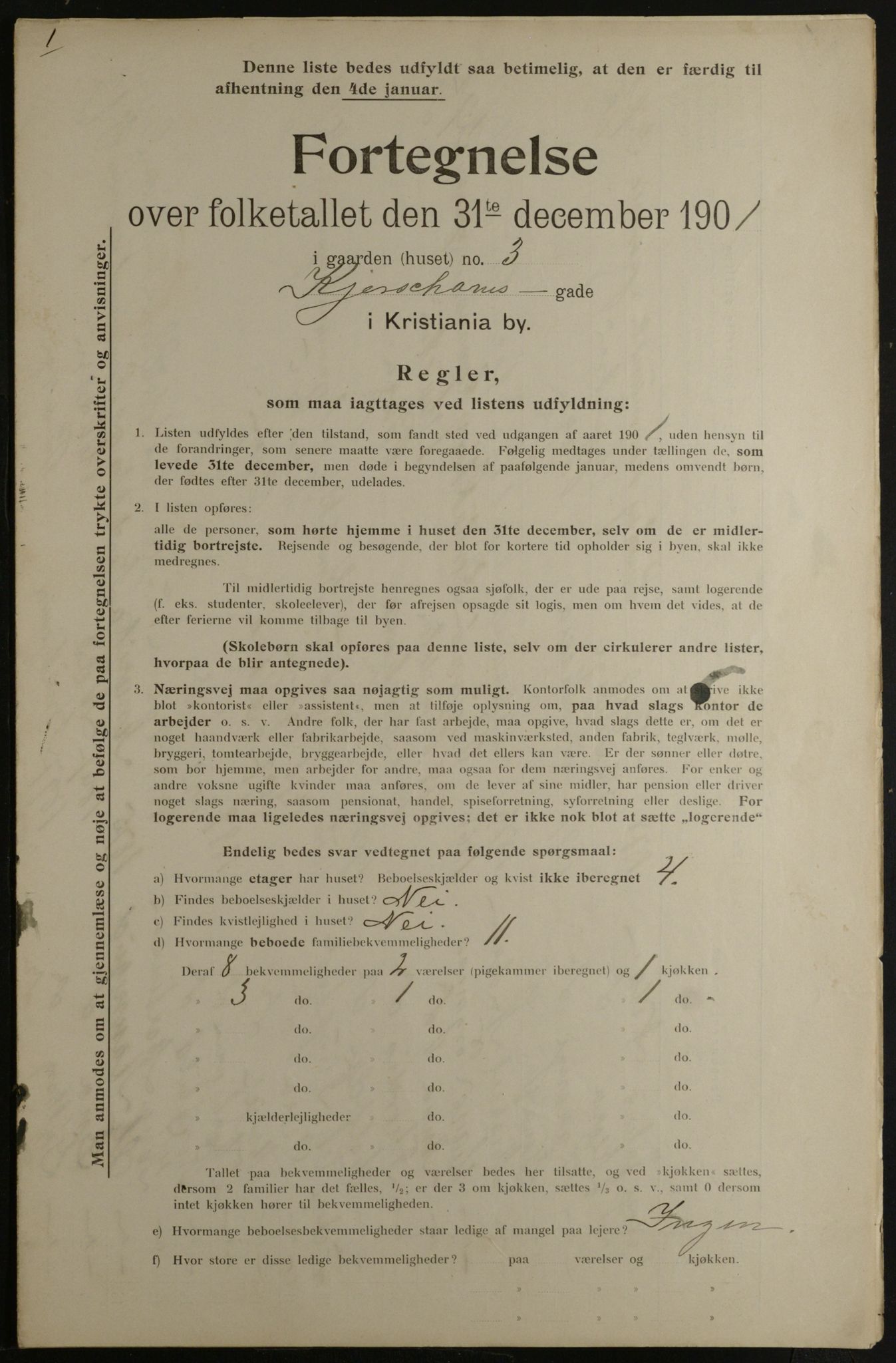 OBA, Municipal Census 1901 for Kristiania, 1901, p. 7709