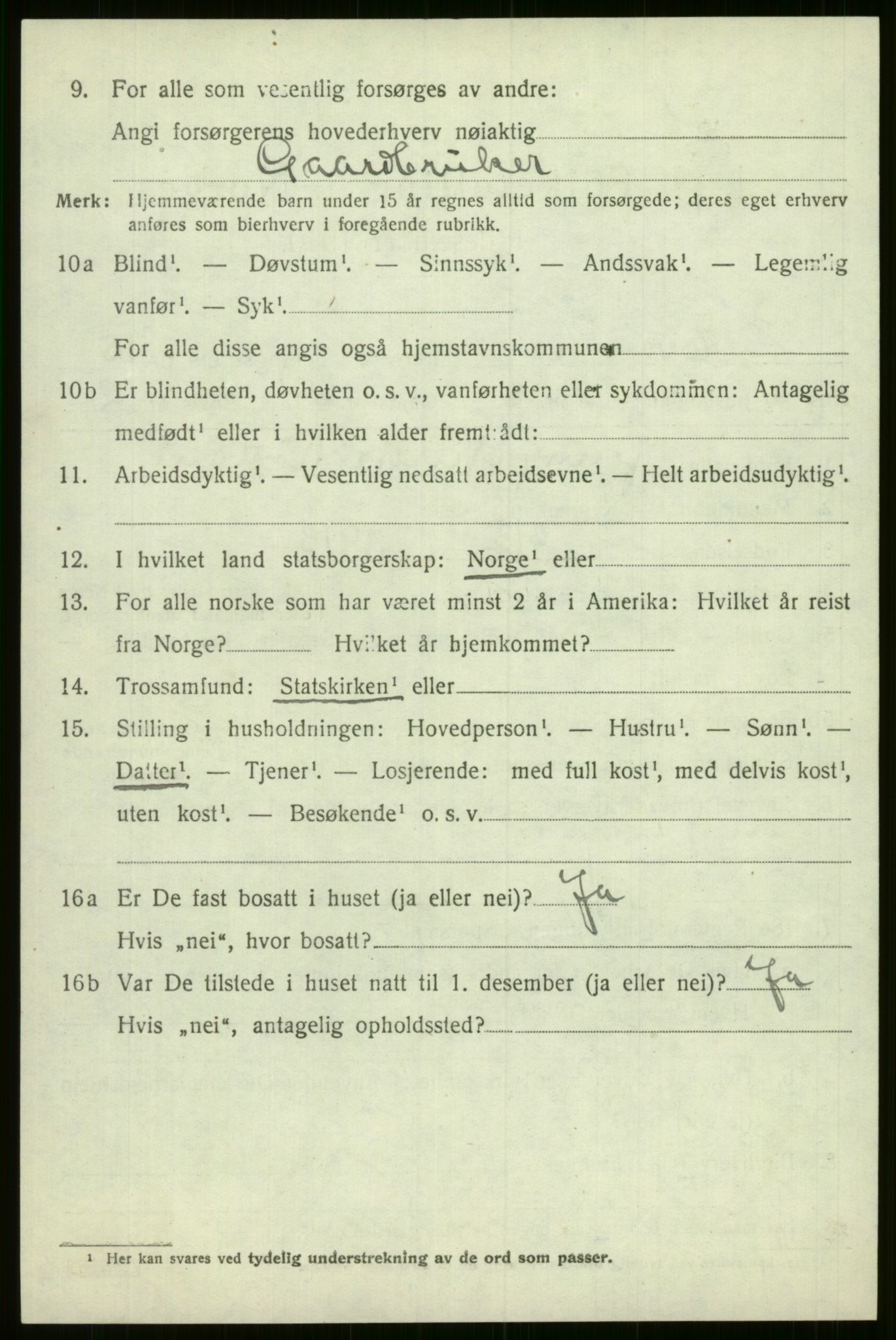 SAB, 1920 census for Evanger, 1920, p. 4230