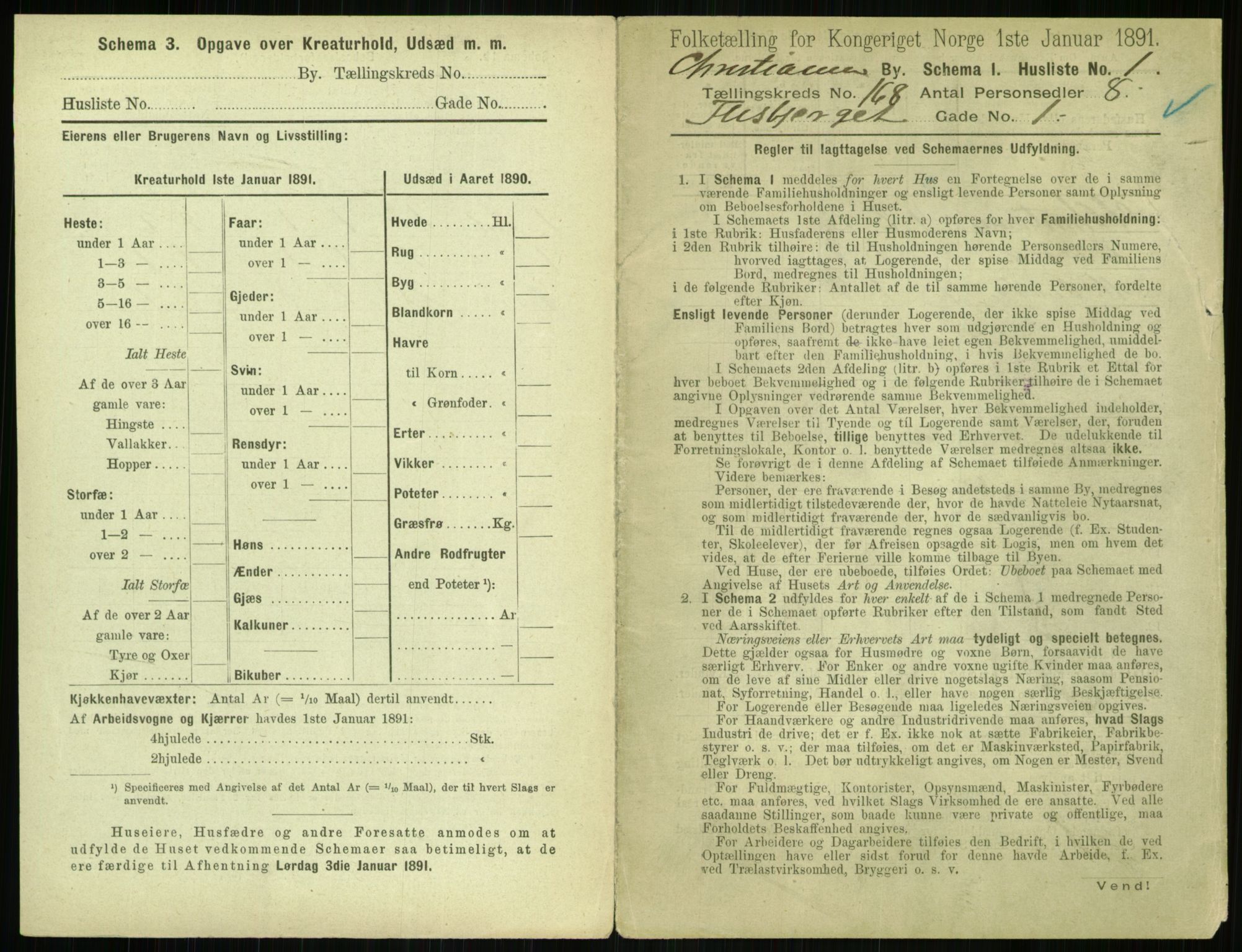 RA, 1891 census for 0301 Kristiania, 1891, p. 98048