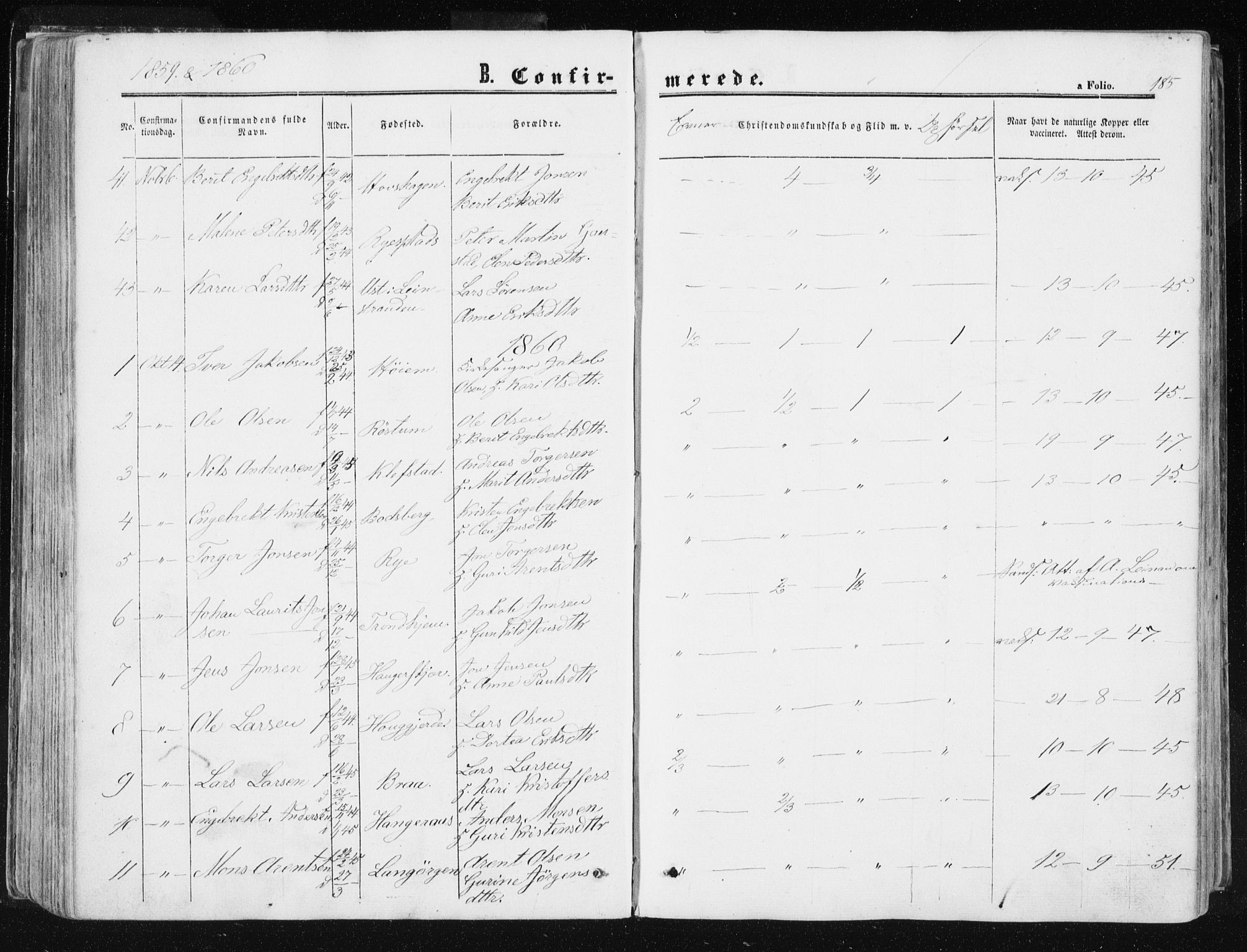 Ministerialprotokoller, klokkerbøker og fødselsregistre - Sør-Trøndelag, SAT/A-1456/612/L0377: Parish register (official) no. 612A09, 1859-1877, p. 185