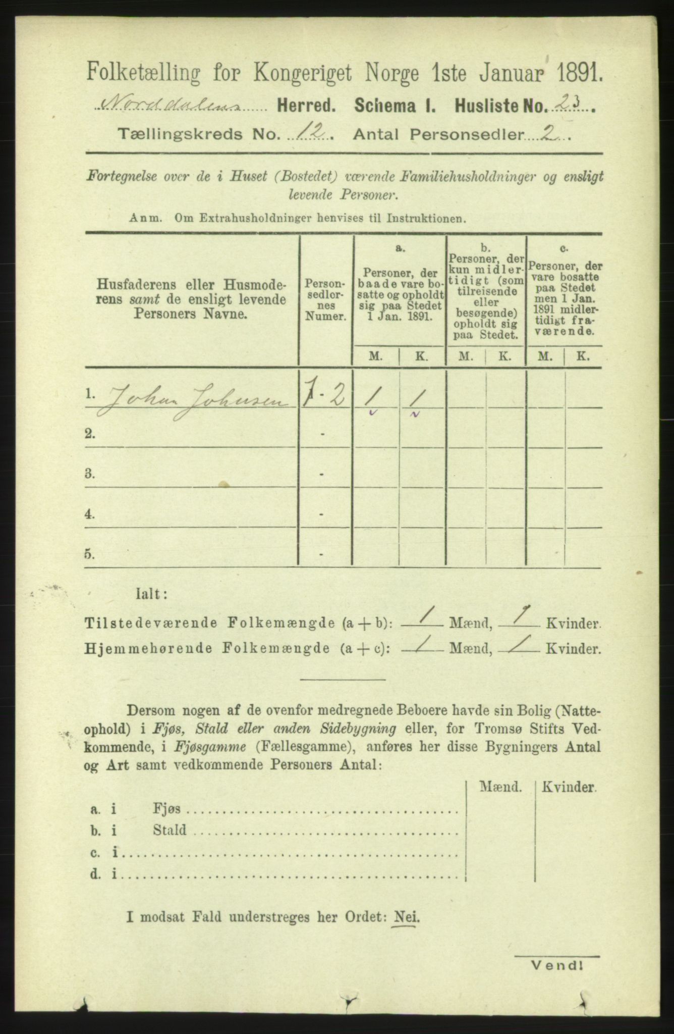 RA, 1891 census for 1524 Norddal, 1891, p. 2693