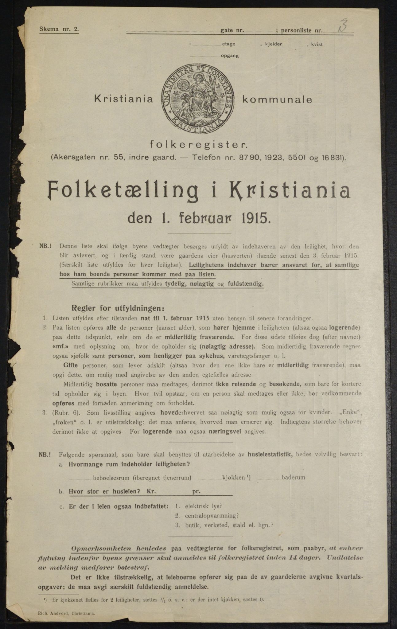 OBA, Municipal Census 1915 for Kristiania, 1915, p. 48910