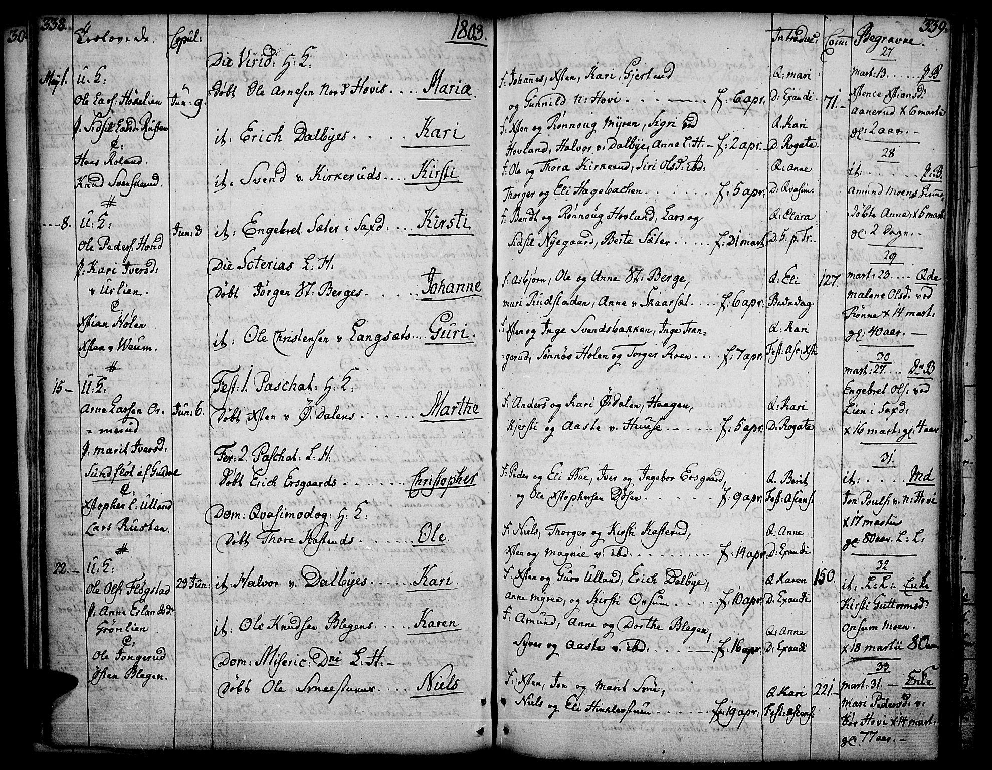 Fåberg prestekontor, AV/SAH-PREST-086/H/Ha/Haa/L0002: Parish register (official) no. 2, 1775-1818, p. 338-339