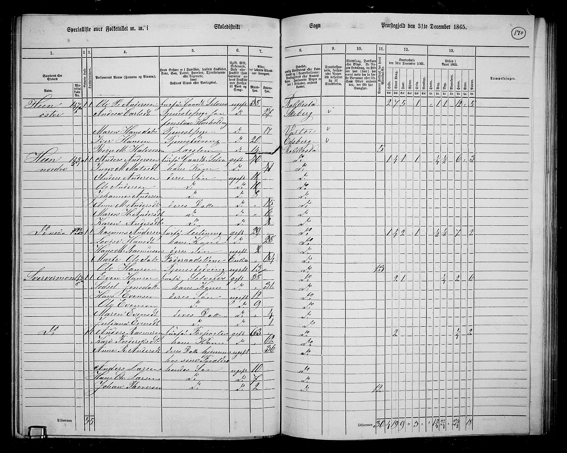 RA, 1865 census for Rakkestad, 1865, p. 162