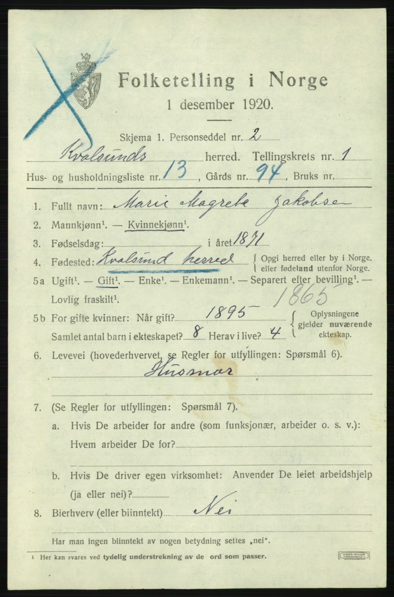 SATØ, 1920 census for , 1920, p. 650