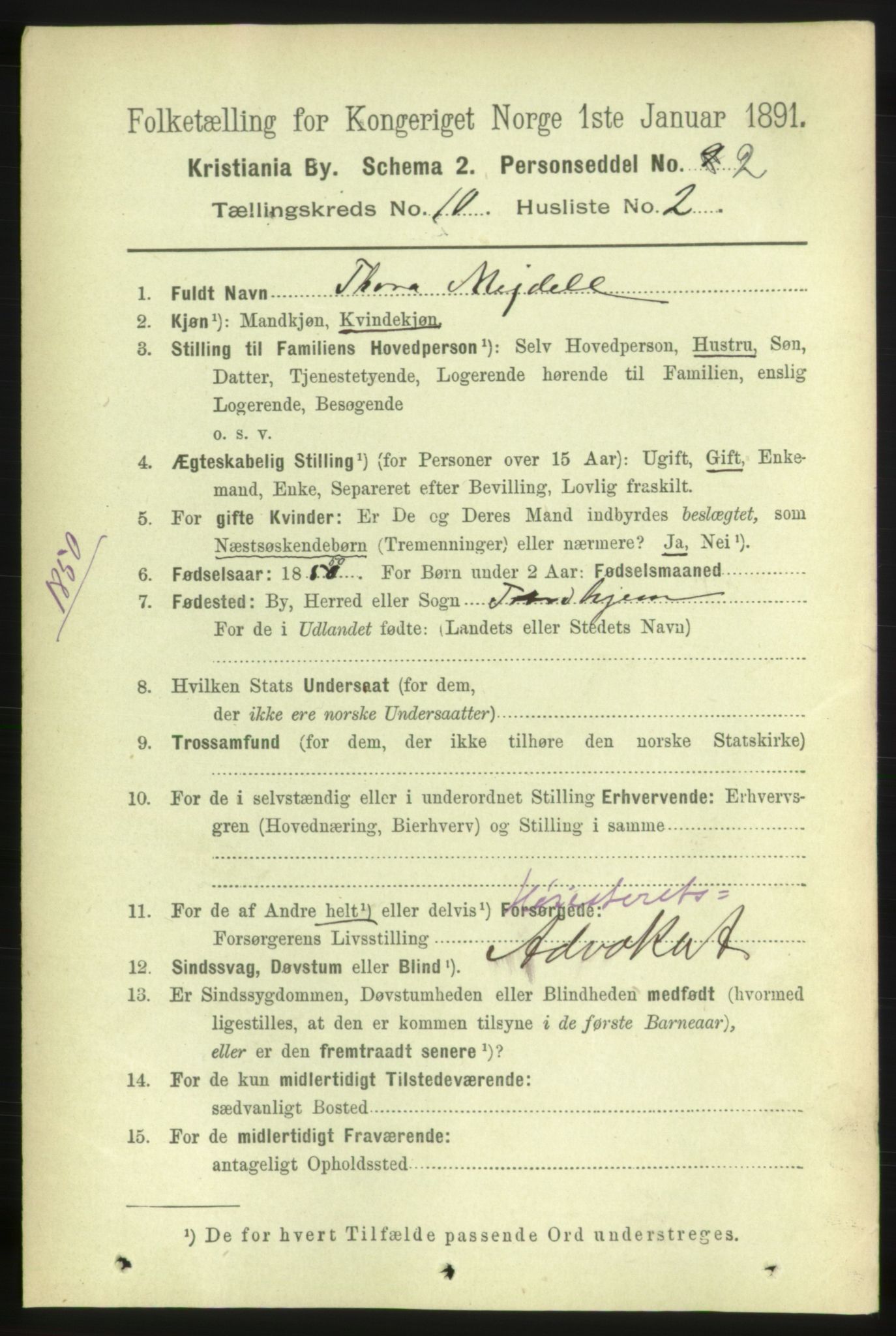 RA, 1891 census for 0301 Kristiania, 1891, p. 4222