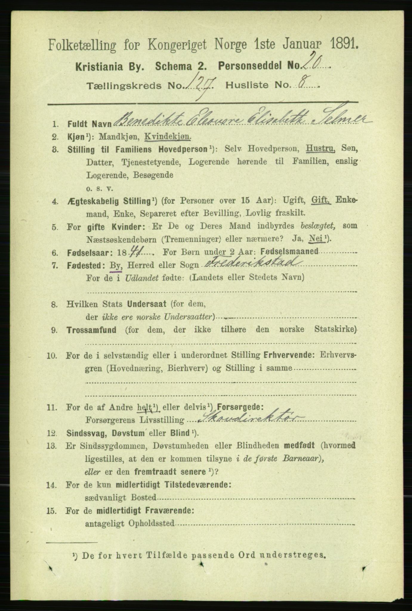 RA, 1891 census for 0301 Kristiania, 1891, p. 68120