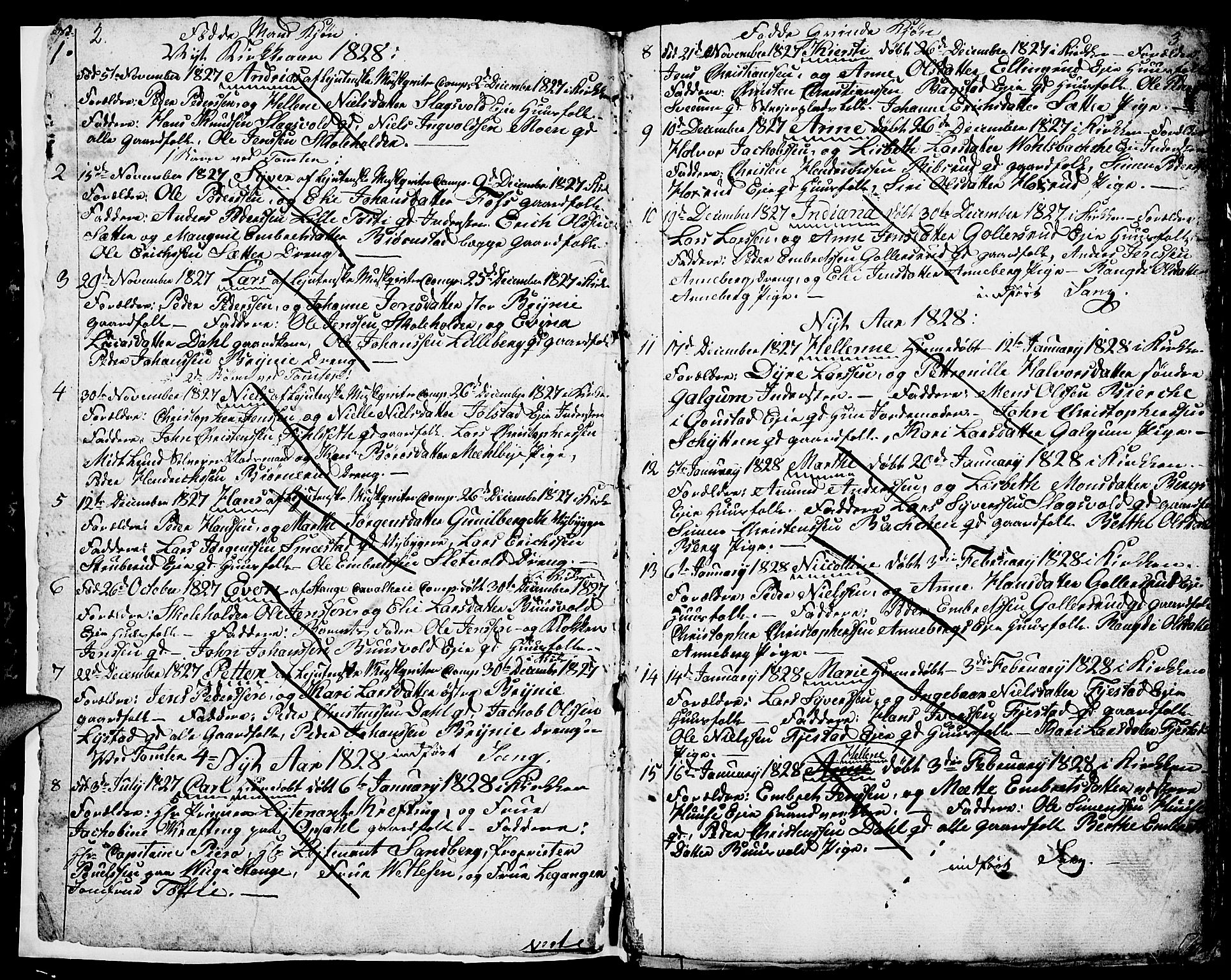 Romedal prestekontor, SAH/PREST-004/L/L0006: Parish register (copy) no. 6, 1828-1830, p. 2-3