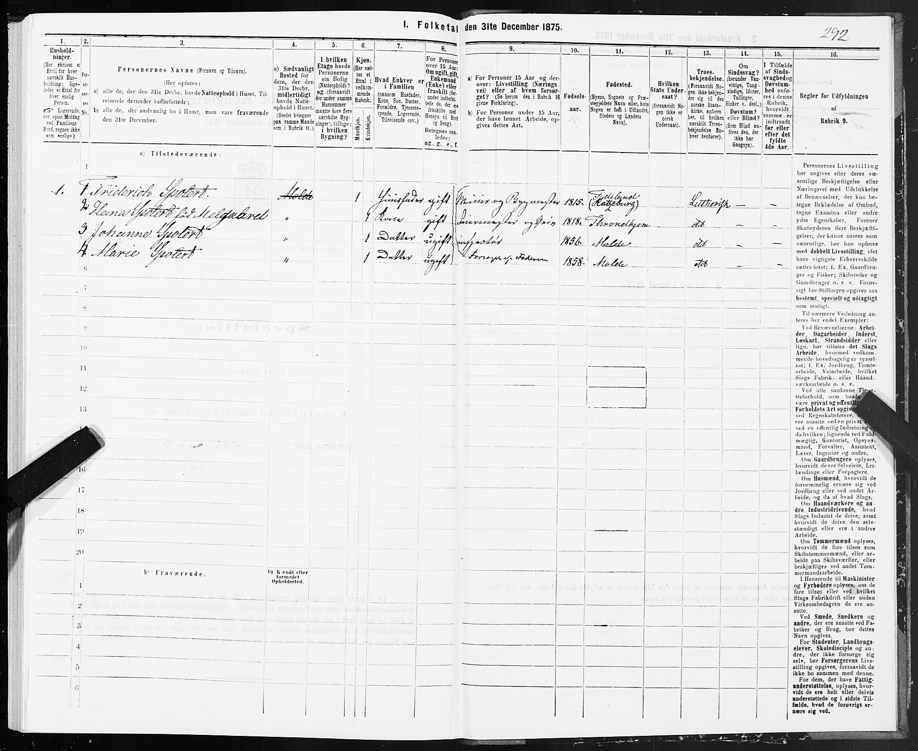 SAT, 1875 census for 1502P Molde, 1875, p. 1292