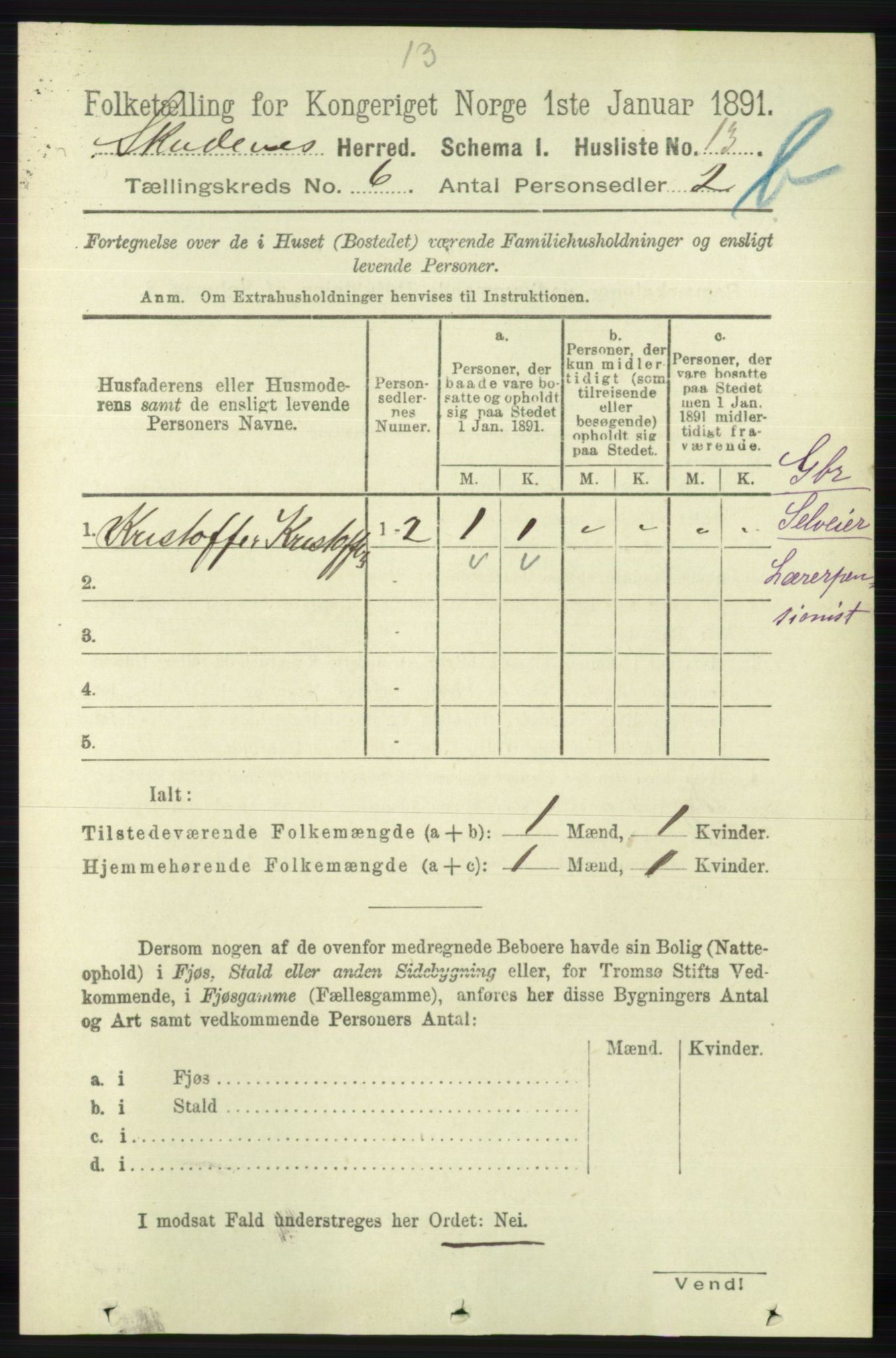 RA, 1891 census for 1150 Skudenes, 1891, p. 5571