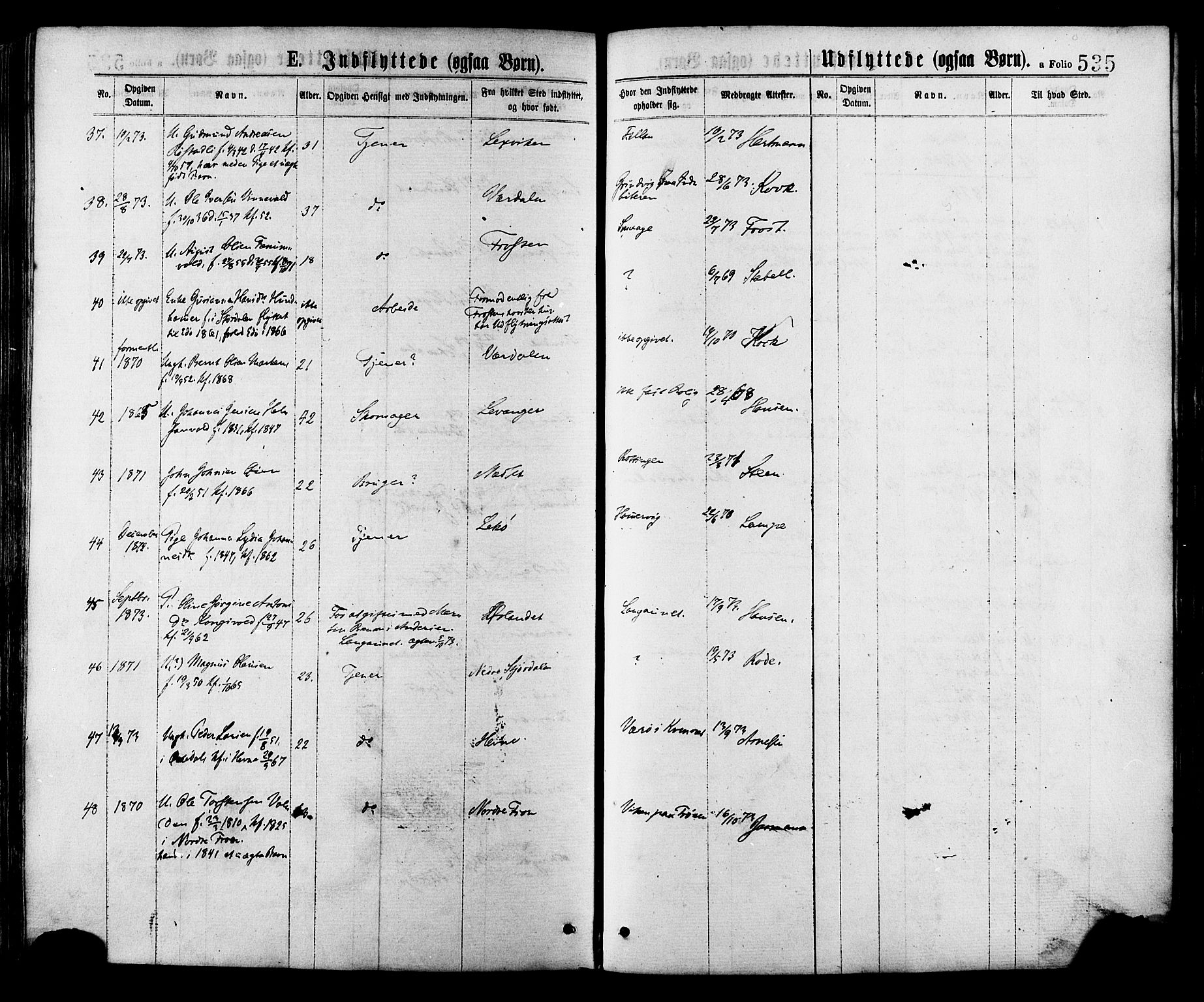 Ministerialprotokoller, klokkerbøker og fødselsregistre - Sør-Trøndelag, SAT/A-1456/634/L0532: Parish register (official) no. 634A08, 1871-1881, p. 535