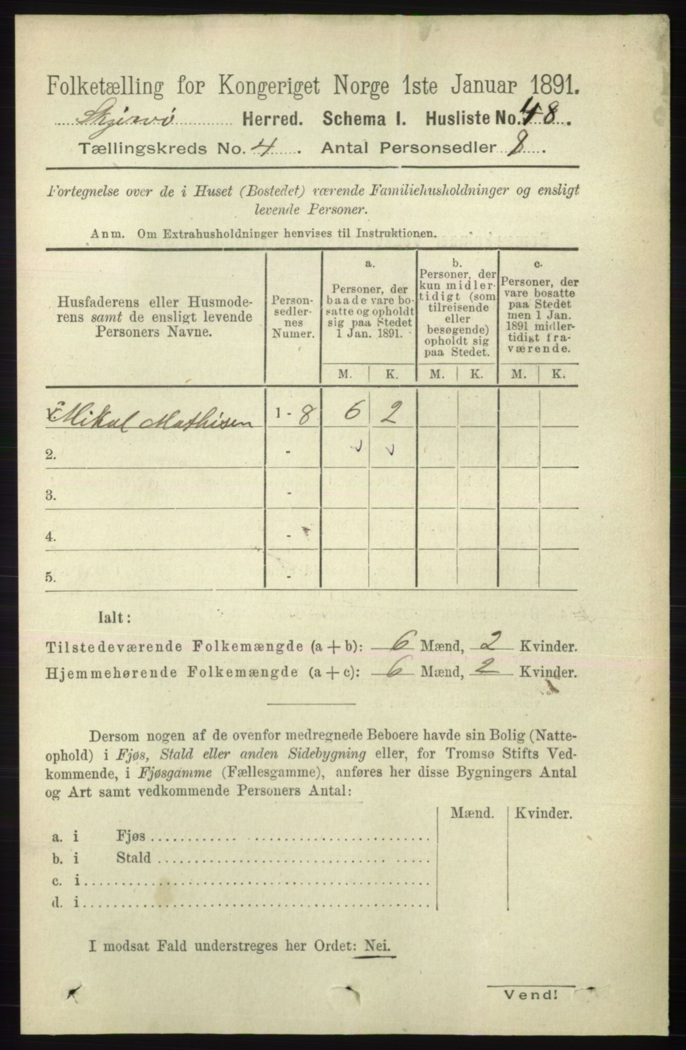 RA, 1891 census for 1941 Skjervøy, 1891, p. 2271