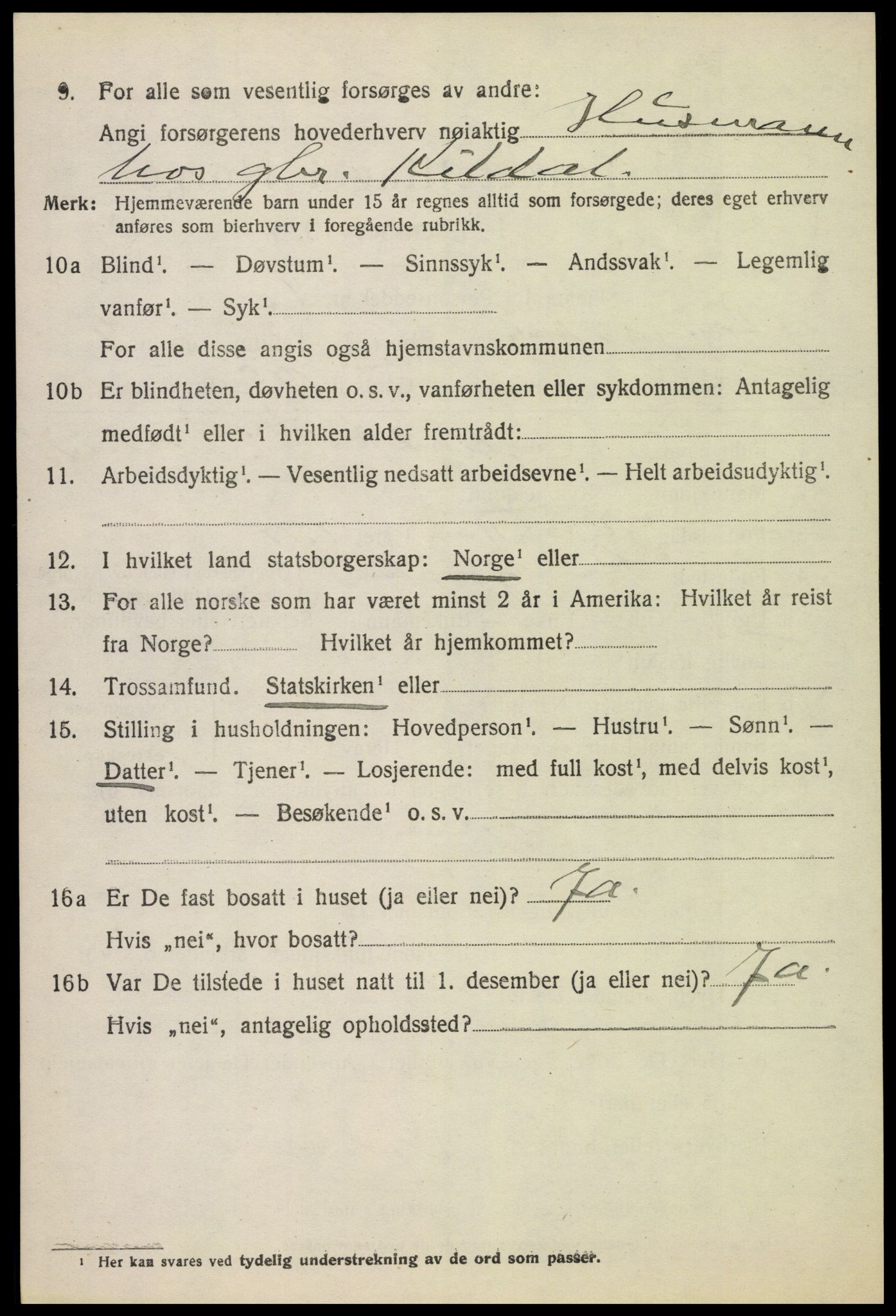 SAH, 1920 census for Ringsaker, 1920, p. 9689