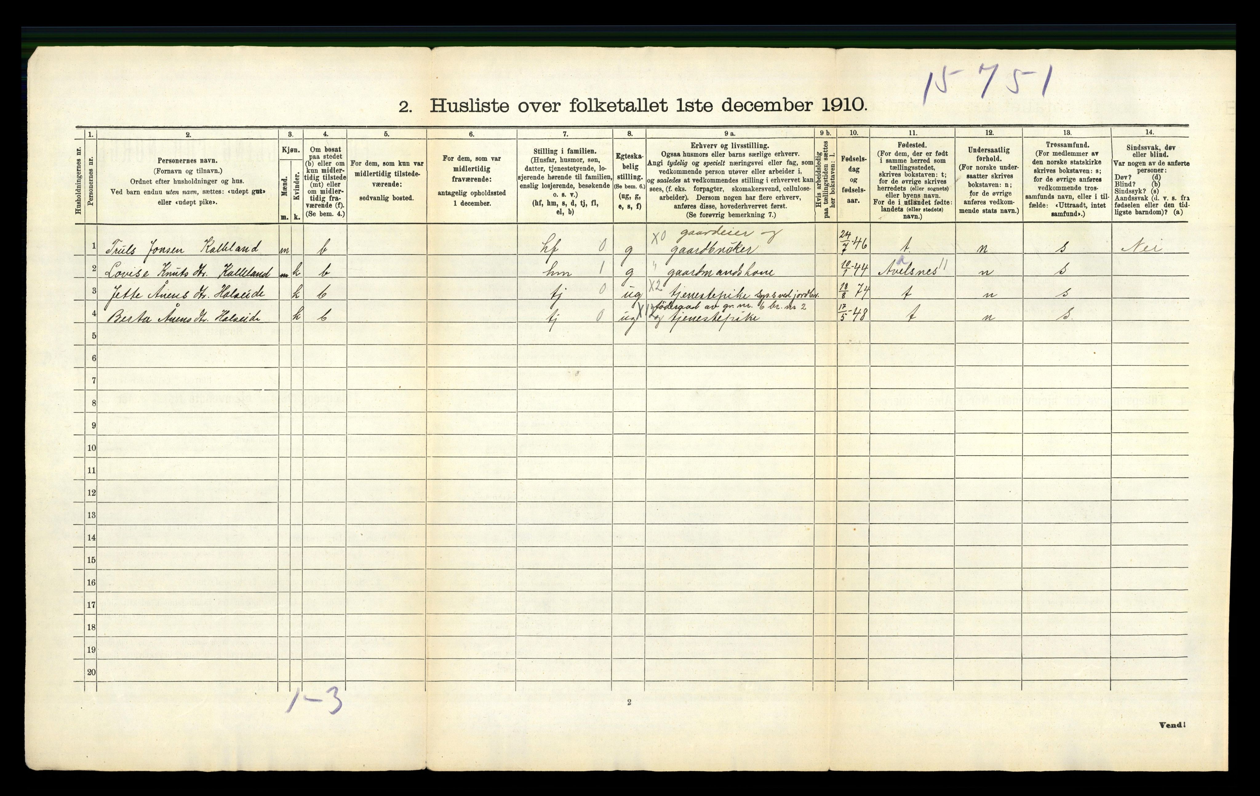 RA, 1910 census for Skåre, 1910, p. 51