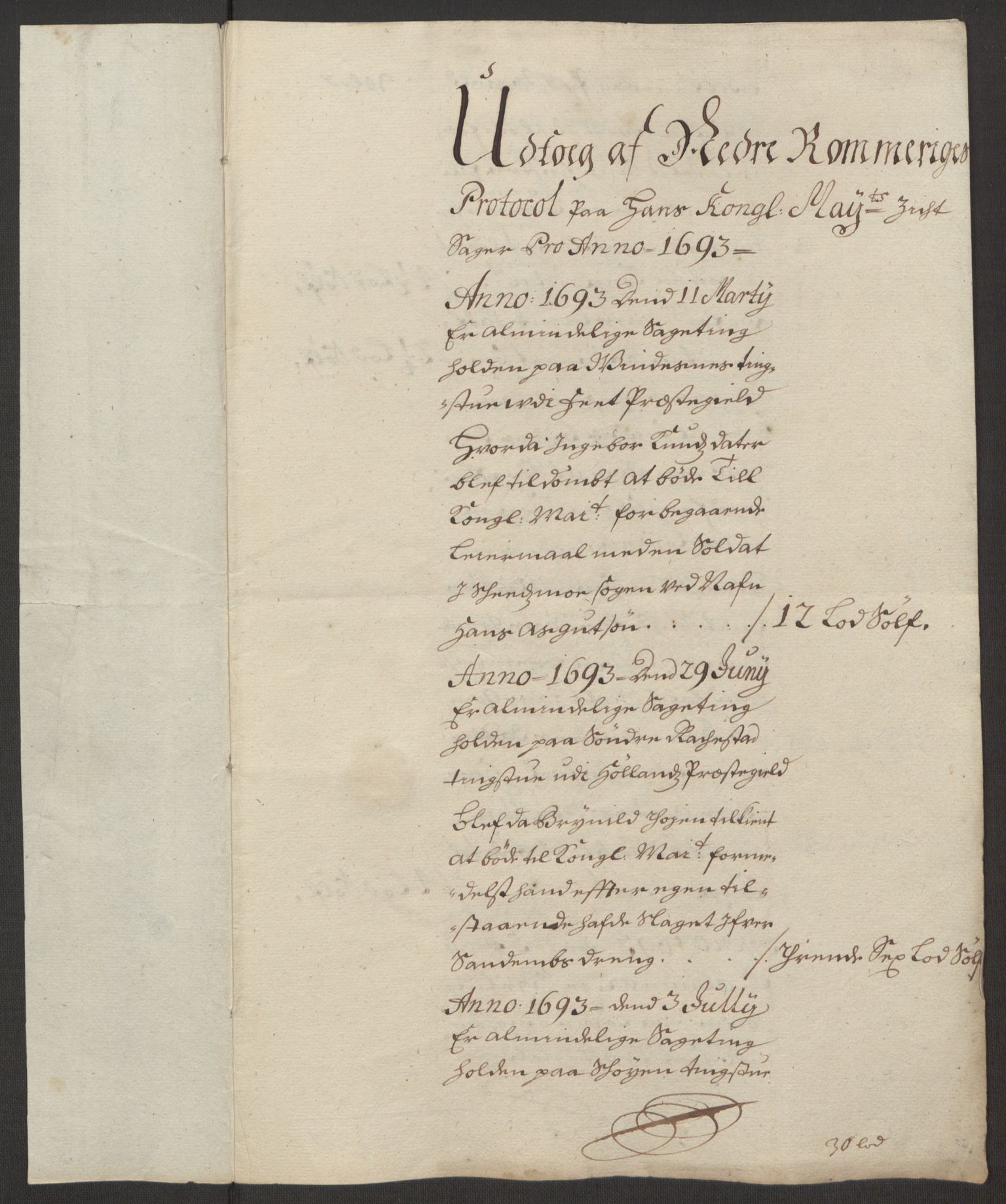 Rentekammeret inntil 1814, Reviderte regnskaper, Fogderegnskap, RA/EA-4092/R11/L0578: Fogderegnskap Nedre Romerike, 1693, p. 38