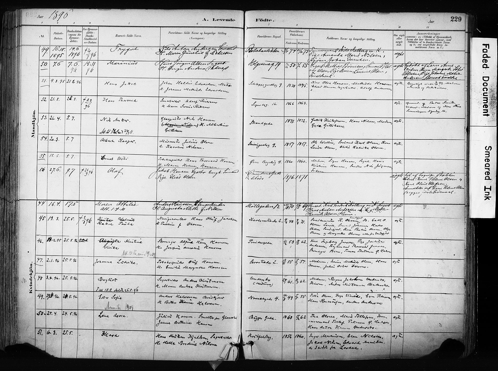 Larvik kirkebøker, AV/SAKO-A-352/F/Fa/L0009: Parish register (official) no. I 9, 1884-1904, p. 229