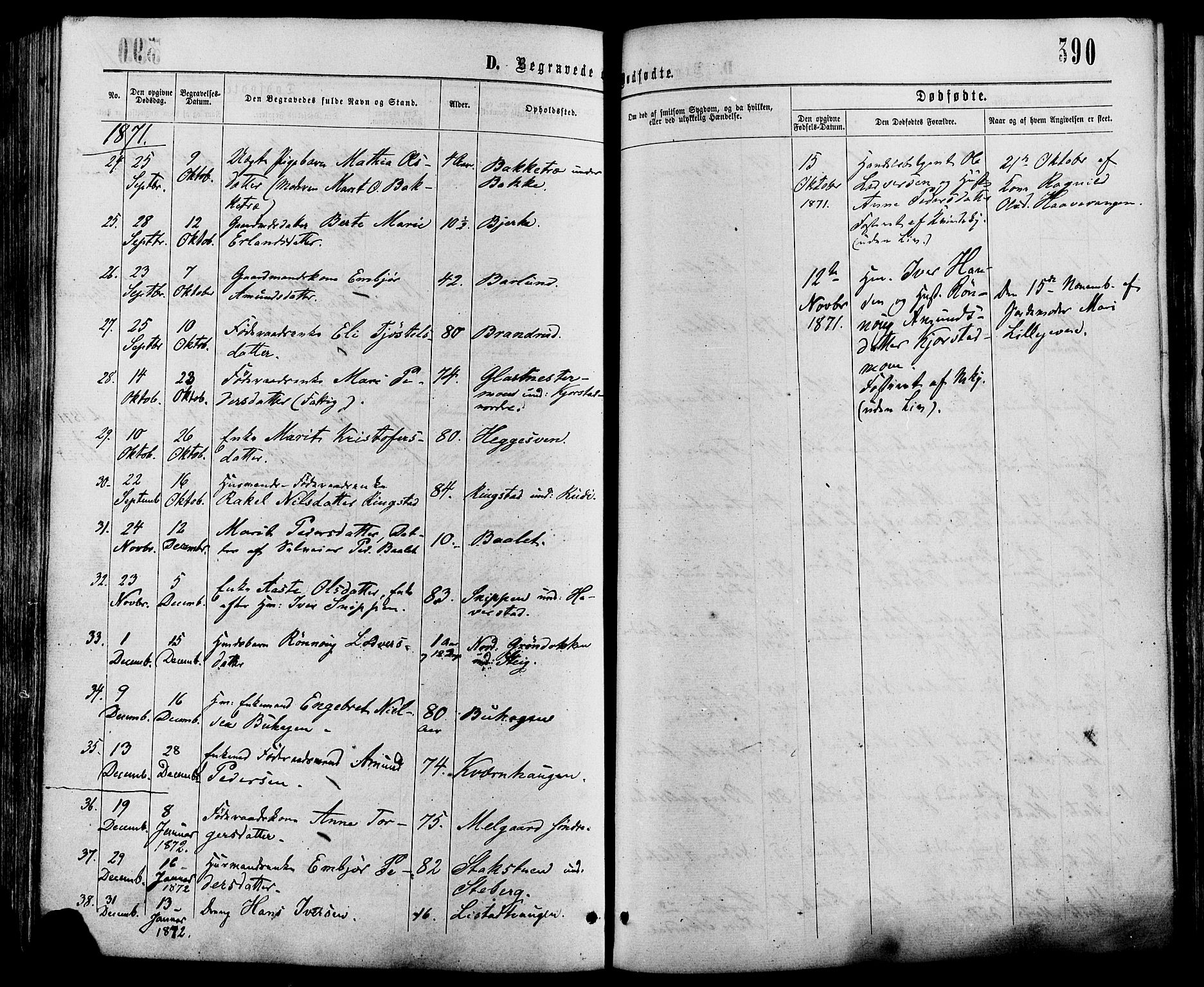 Sør-Fron prestekontor, SAH/PREST-010/H/Ha/Haa/L0002: Parish register (official) no. 2, 1864-1880, p. 390