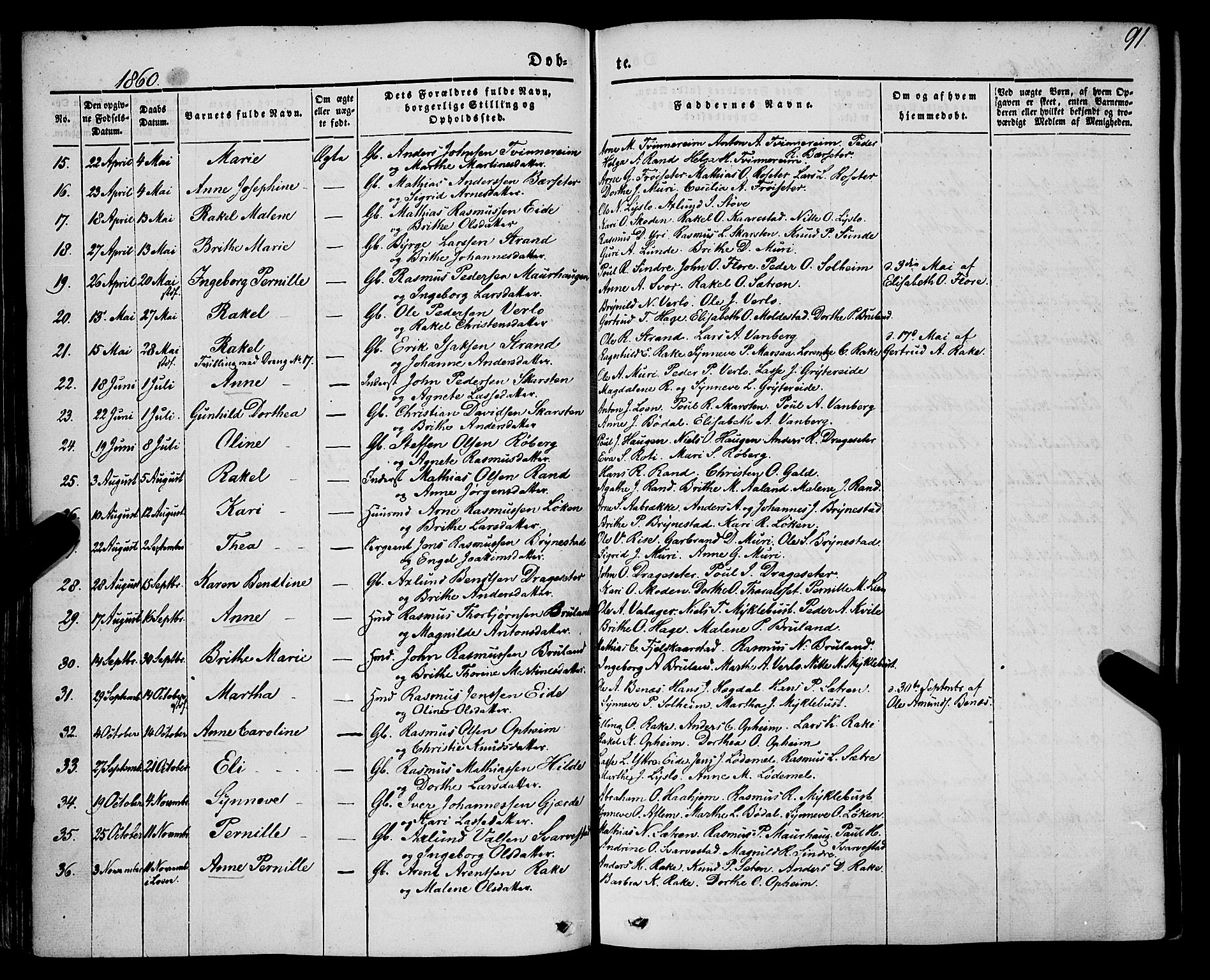 Innvik sokneprestembete, SAB/A-80501: Parish register (official) no. A 5, 1847-1865, p. 91