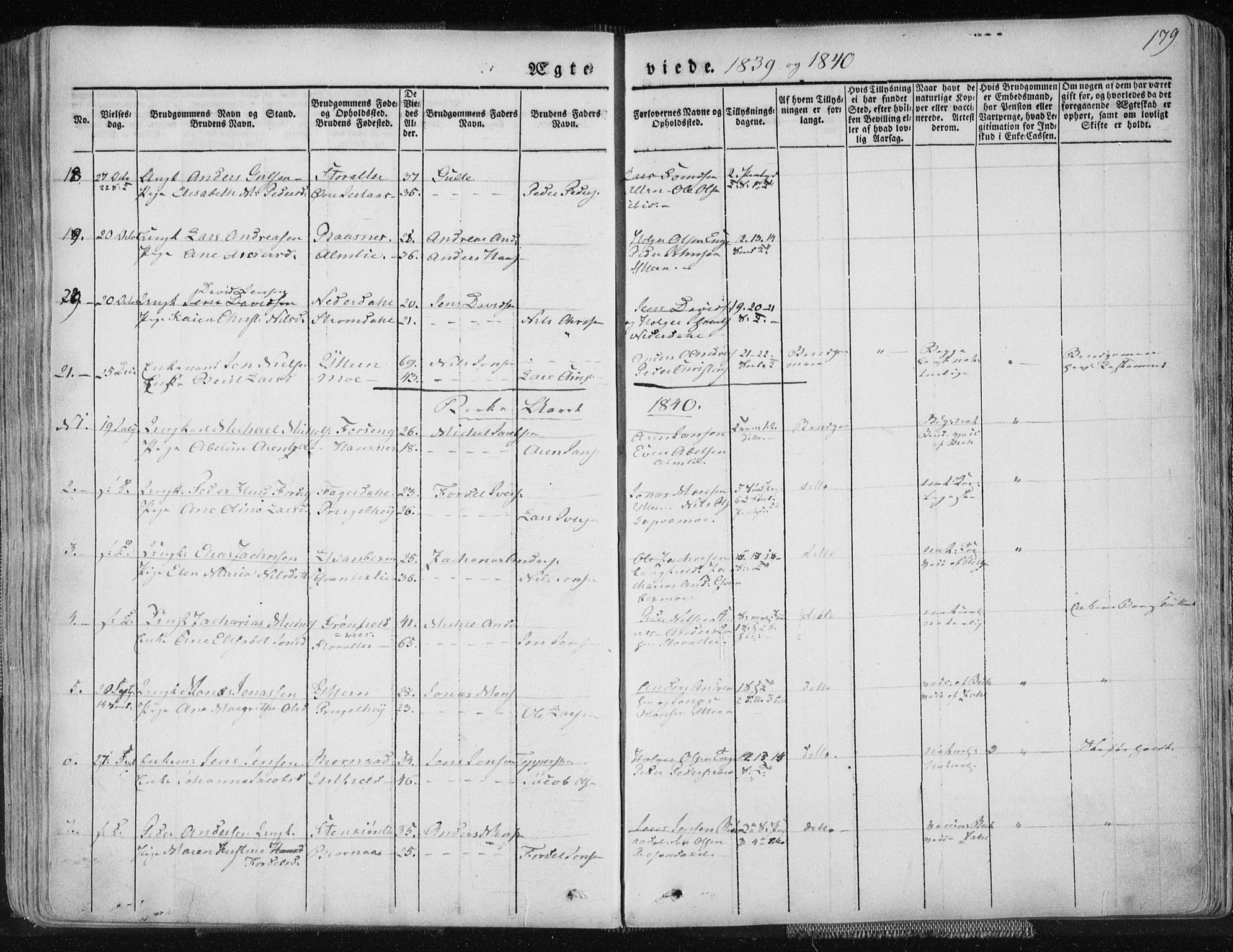 Ministerialprotokoller, klokkerbøker og fødselsregistre - Nordland, AV/SAT-A-1459/827/L0390: Parish register (official) no. 827A02, 1826-1841, p. 179