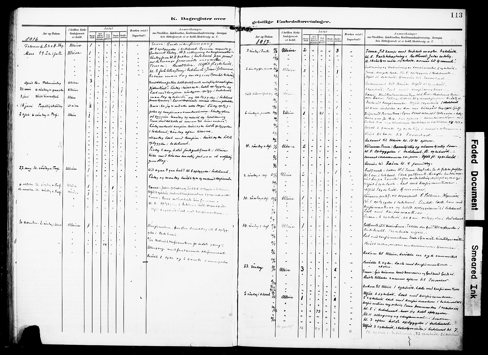 Torvastad sokneprestkontor, SAST/A -101857/H/Ha/Haa/L0018: Parish register (official) no. A 17, 1903-1925, p. 113
