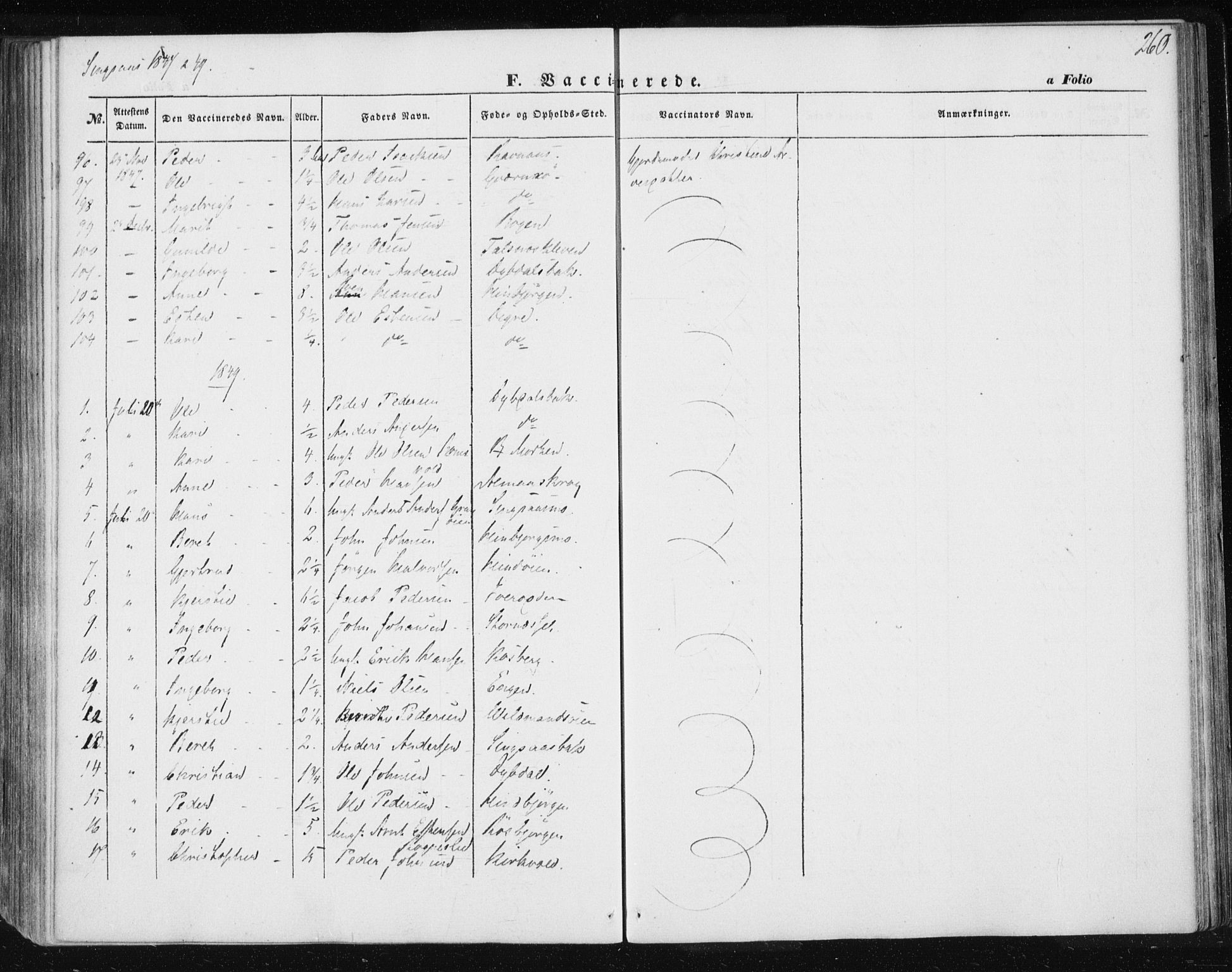 Ministerialprotokoller, klokkerbøker og fødselsregistre - Sør-Trøndelag, SAT/A-1456/685/L0964: Parish register (official) no. 685A06 /2, 1846-1859, p. 260