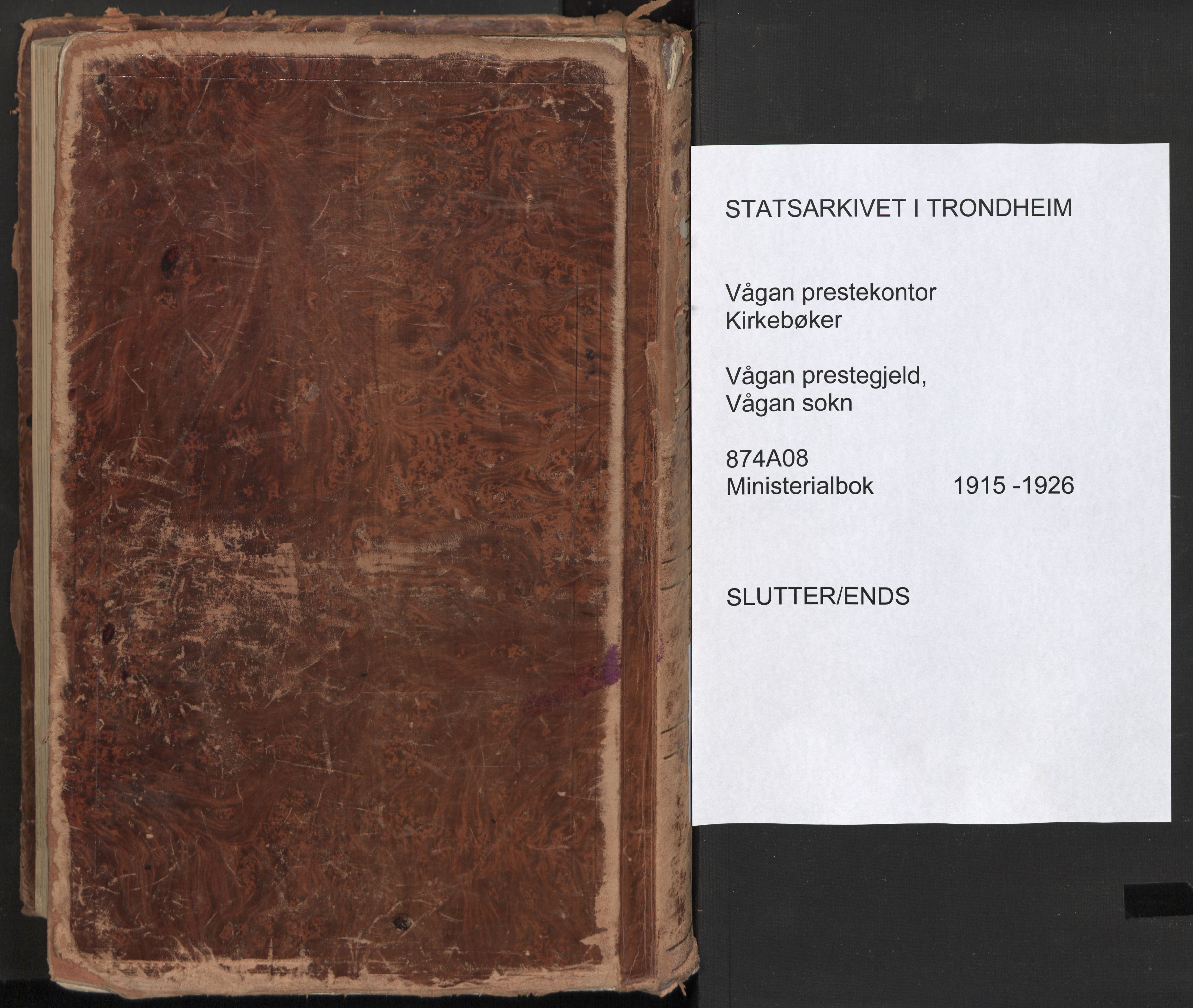 Ministerialprotokoller, klokkerbøker og fødselsregistre - Nordland, SAT/A-1459/874/L1064: Parish register (official) no. 874A08, 1915-1926