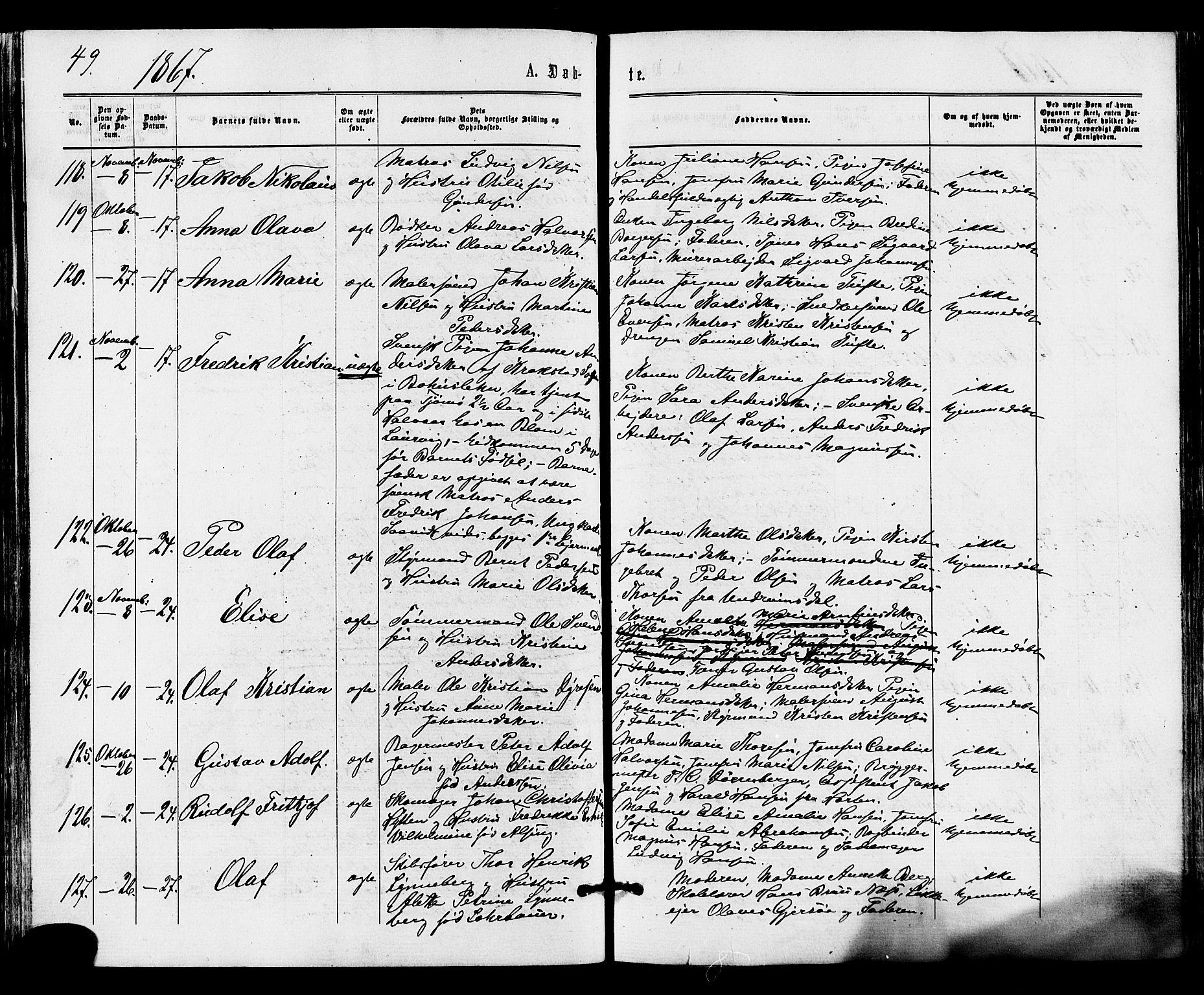 Tønsberg kirkebøker, AV/SAKO-A-330/F/Fa/L0009: Parish register (official) no. I 9, 1865-1873, p. 49