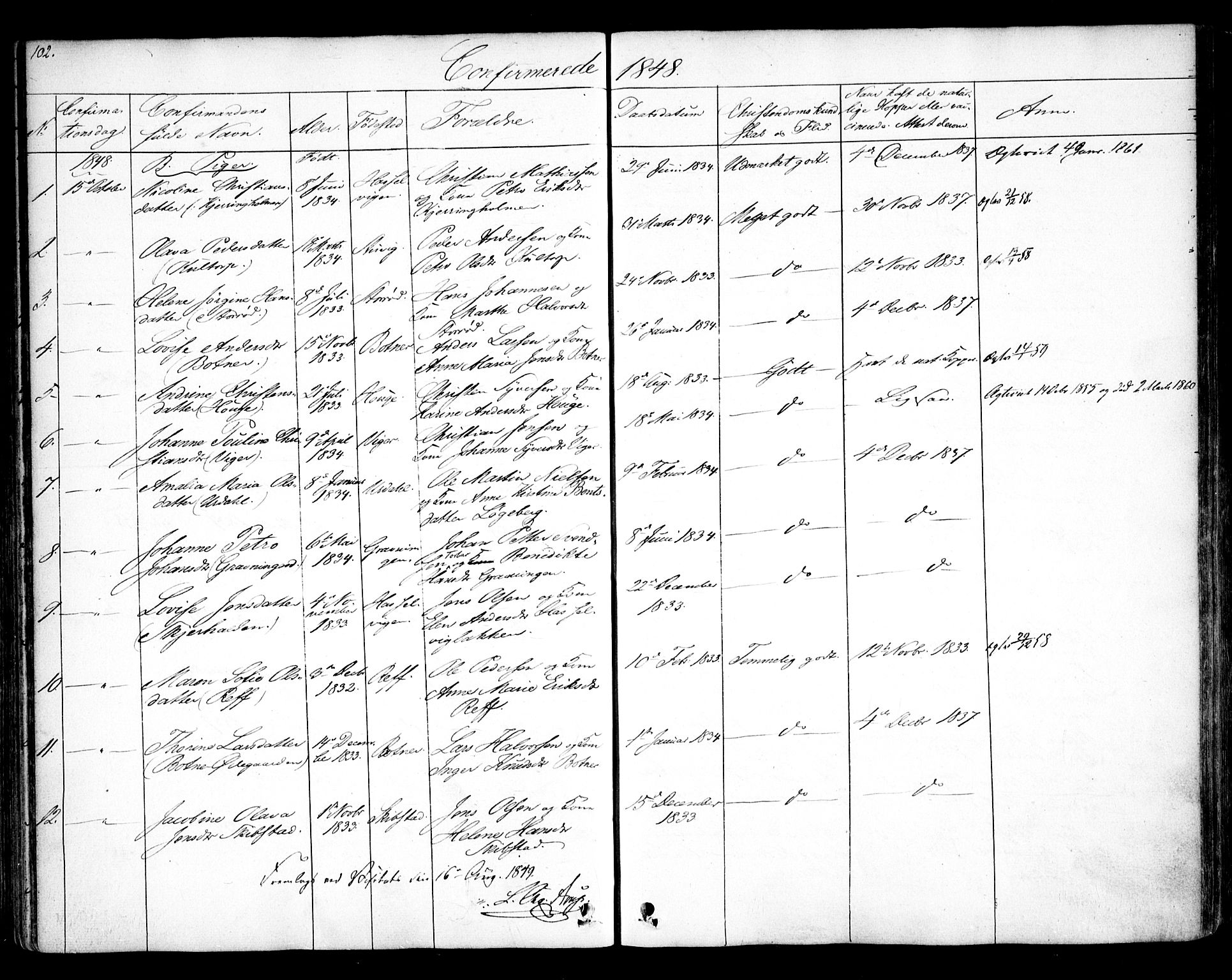 Hvaler prestekontor Kirkebøker, AV/SAO-A-2001/F/Fa/L0006: Parish register (official) no. I 6, 1846-1863, p. 102