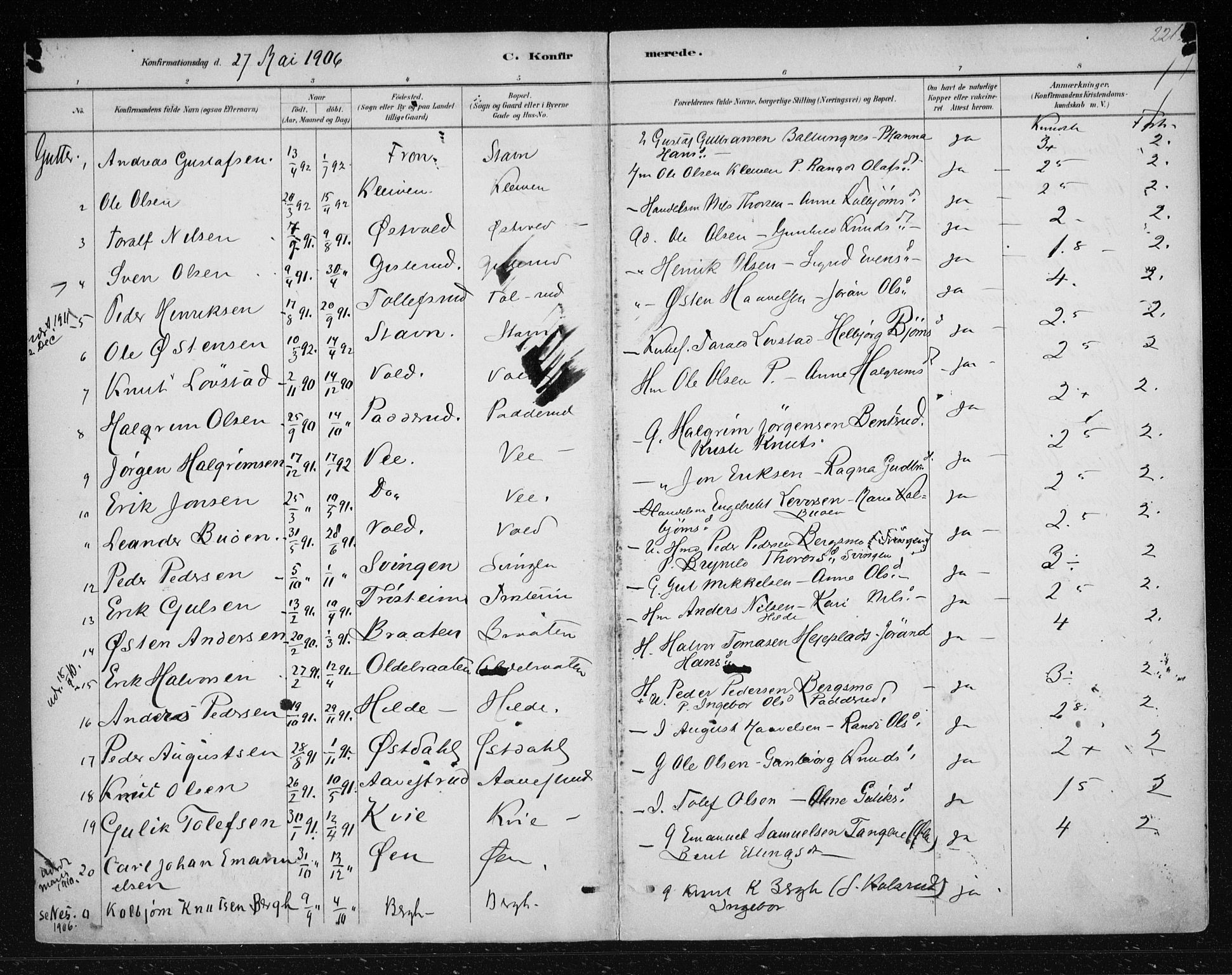Nes kirkebøker, AV/SAKO-A-236/F/Fa/L0012: Parish register (official) no. 12, 1881-1917, p. 221