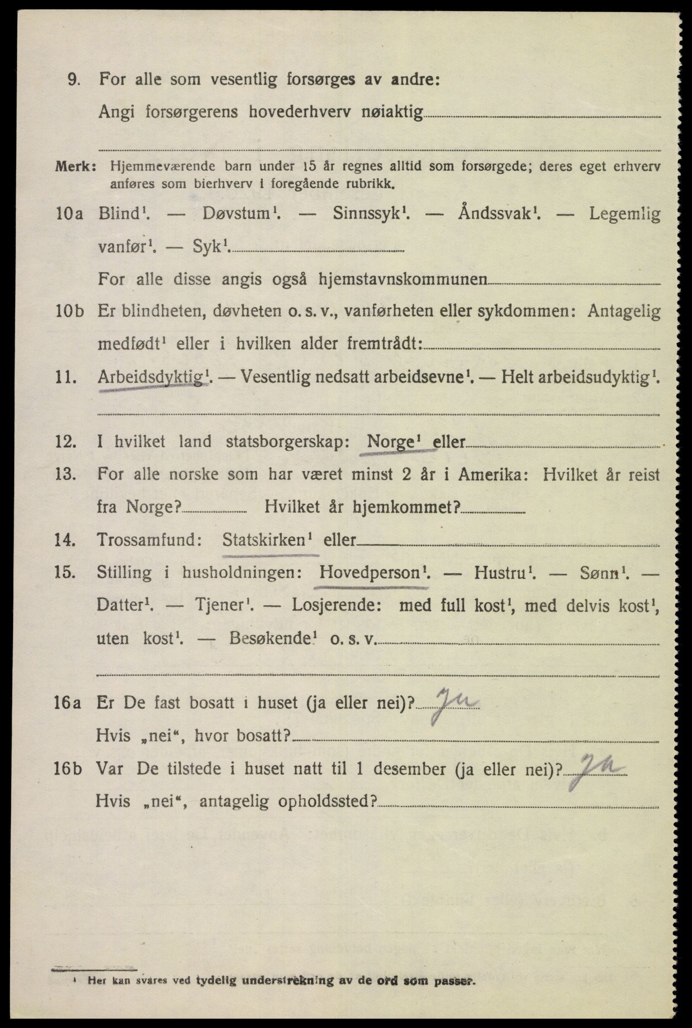 SAK, 1920 census for Lista, 1920, p. 12942