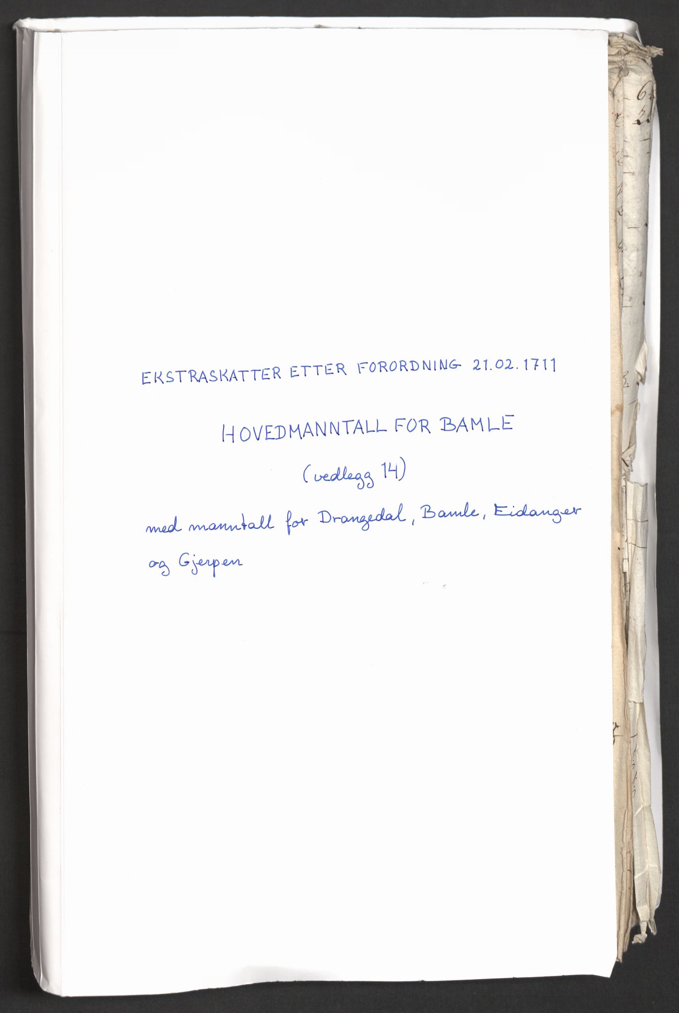 Rentekammeret inntil 1814, Reviderte regnskaper, Fogderegnskap, RA/EA-4092/R36/L2121: Fogderegnskap Øvre og Nedre Telemark og Bamble, 1711, p. 460