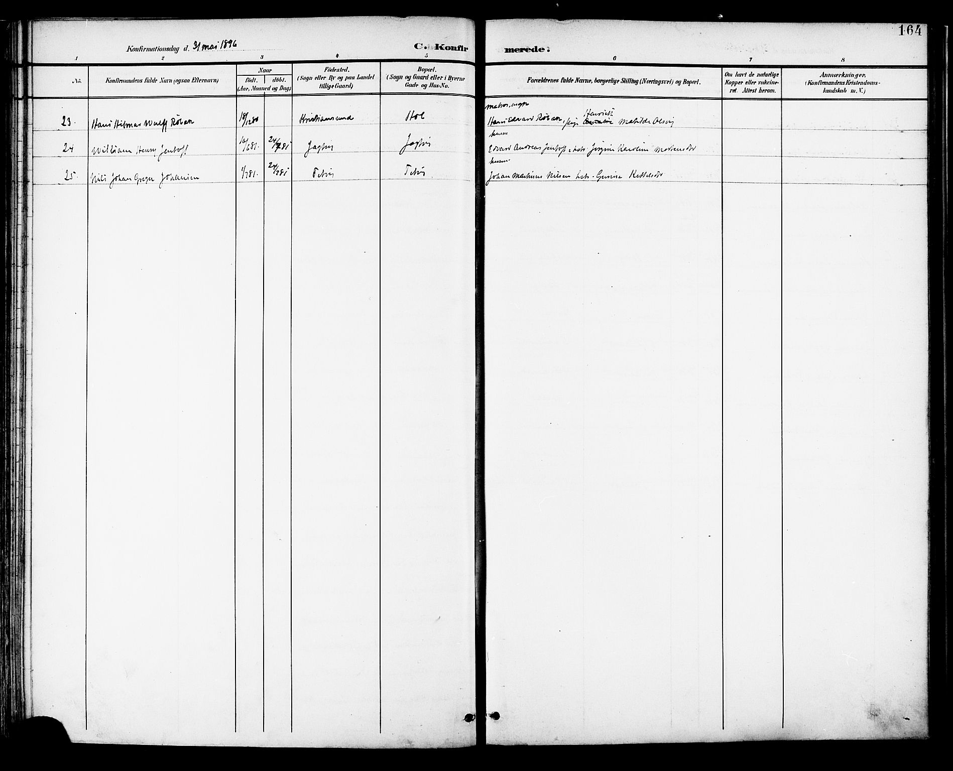 Ministerialprotokoller, klokkerbøker og fødselsregistre - Nordland, AV/SAT-A-1459/882/L1179: Parish register (official) no. 882A01, 1886-1898, p. 164