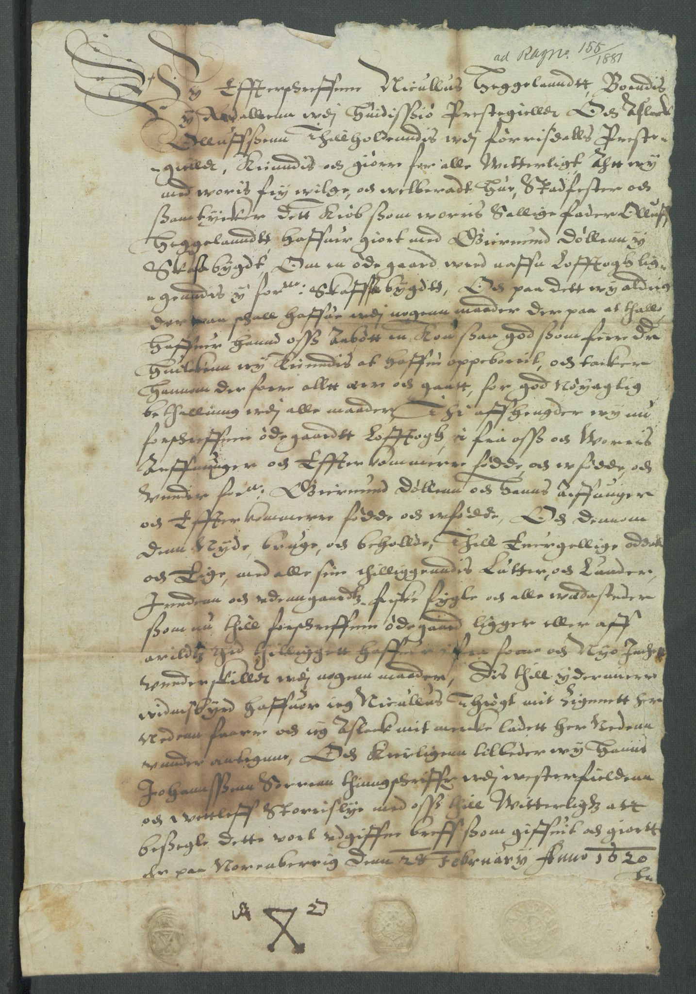 Riksarkivets diplomsamling, RA/EA-5965/F02/L0129: Dokumenter, 1620-1621, p. 14