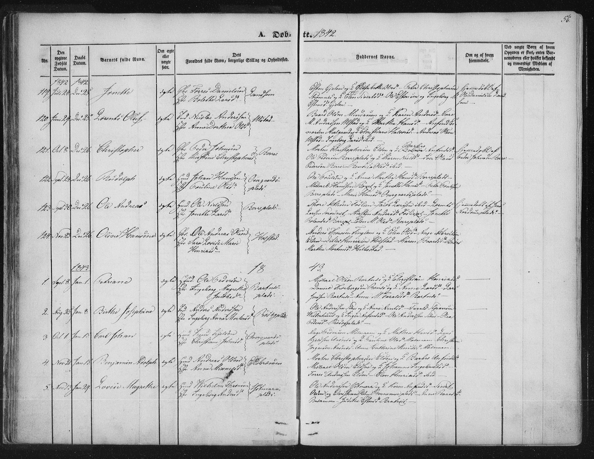 Ministerialprotokoller, klokkerbøker og fødselsregistre - Nord-Trøndelag, AV/SAT-A-1458/741/L0392: Parish register (official) no. 741A06, 1836-1848, p. 56