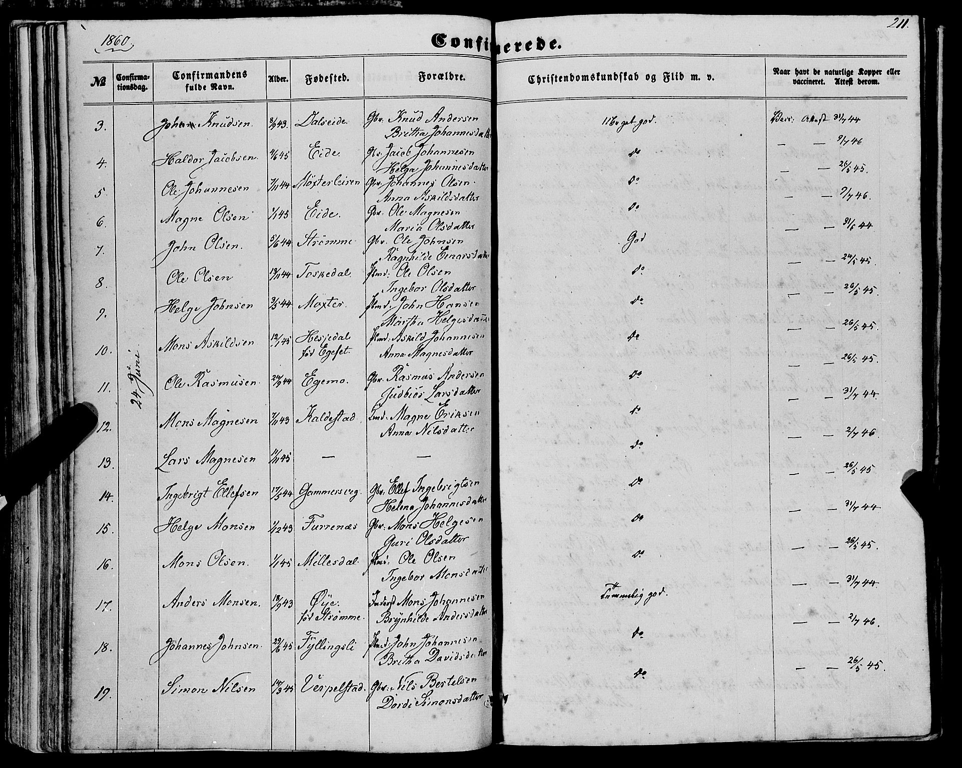 Haus sokneprestembete, AV/SAB-A-75601/H/Haa: Parish register (official) no. A 17, 1858-1870, p. 211