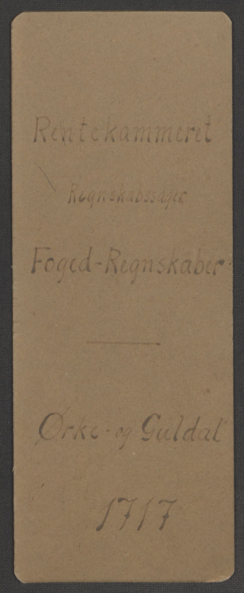 Rentekammeret inntil 1814, Reviderte regnskaper, Fogderegnskap, RA/EA-4092/R60/L3970: Fogderegnskap Orkdal og Gauldal, 1717, p. 3